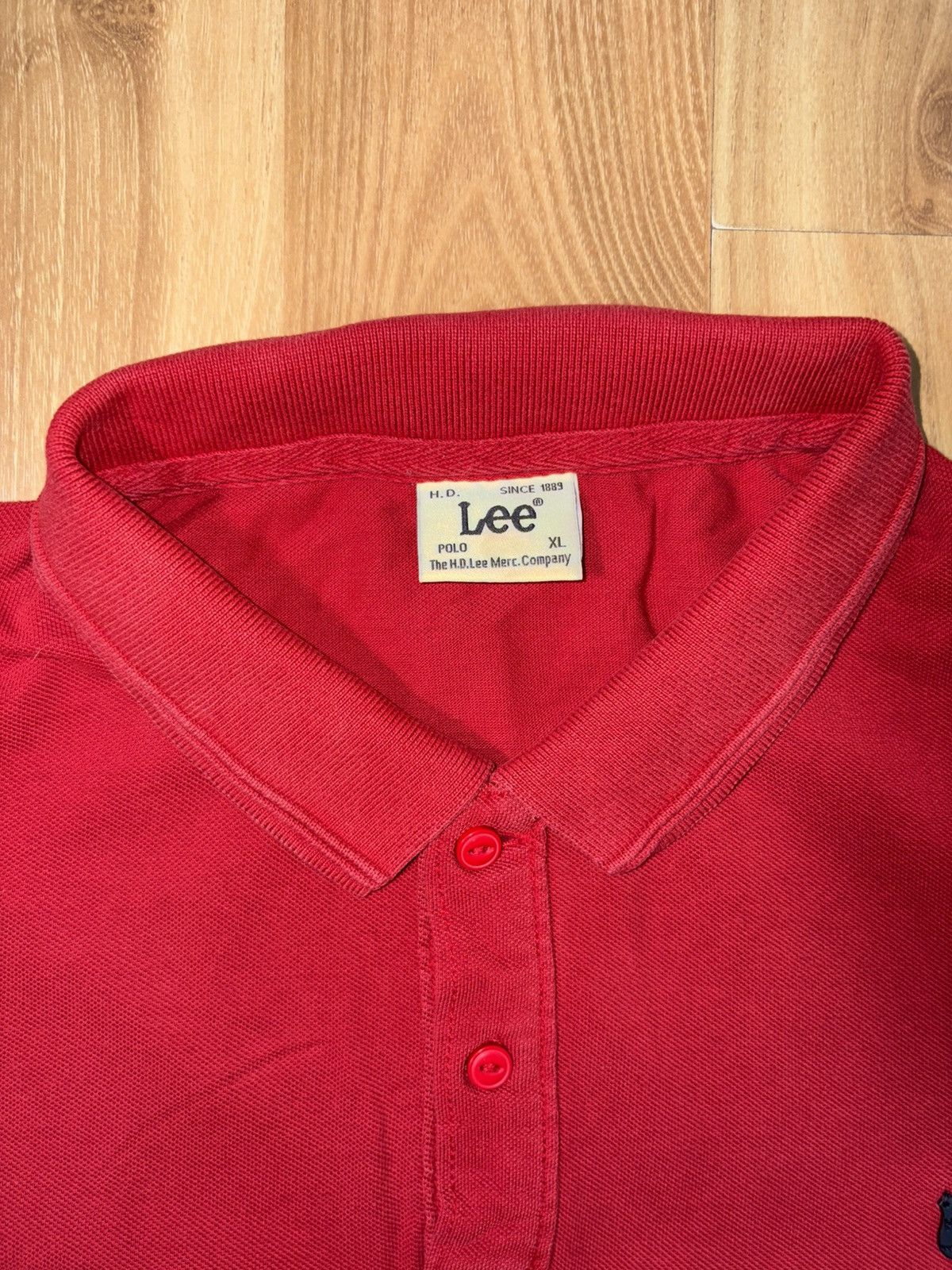 Lee Lee 1889 Heritage Long Sleeve Piqué Polo - Men's XL Deep Red Size US S / EU 44-46 / 1 - 3 Thumbnail
