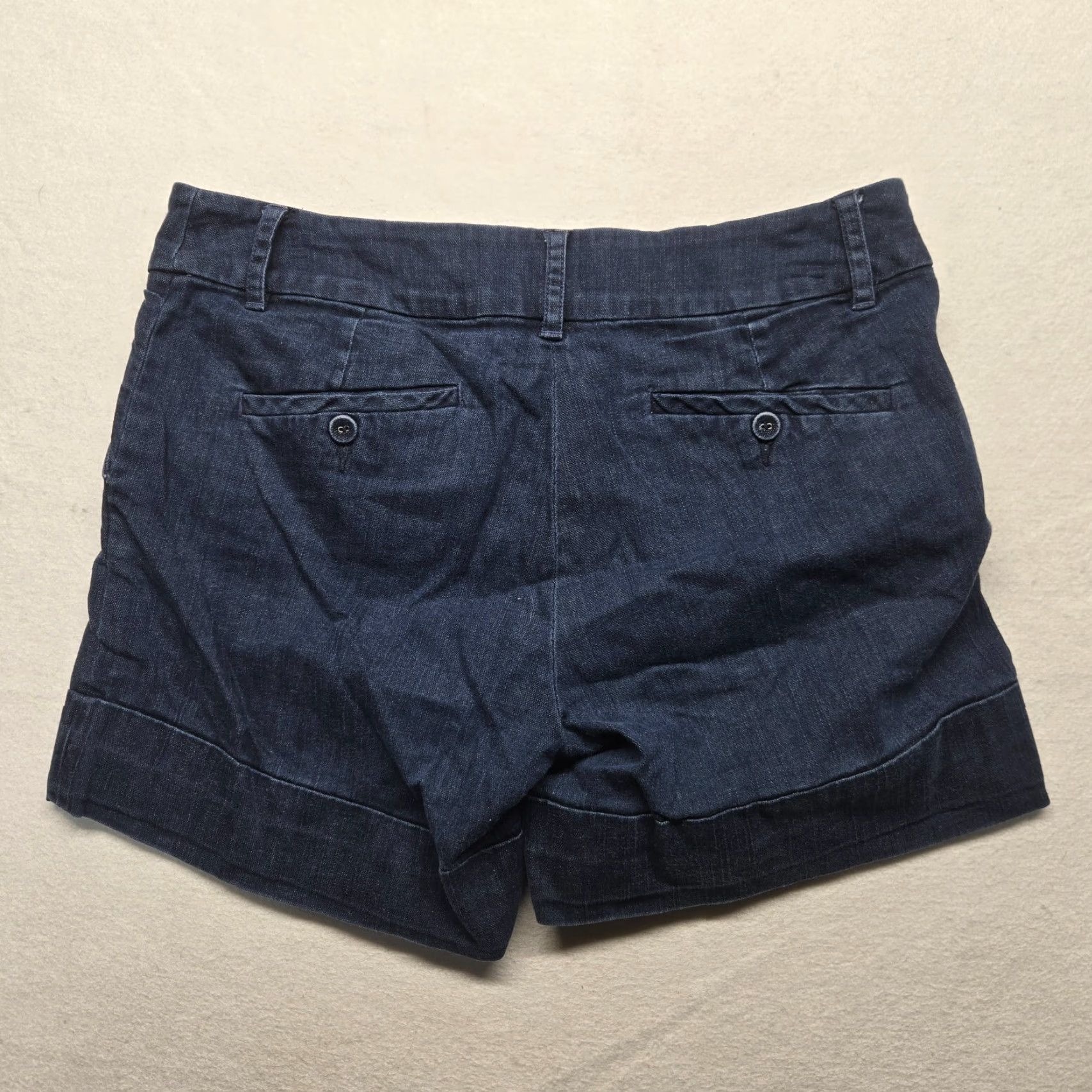 Denime Shoulder Denim Shorts Cuffed Adult Women's Size 42 Dark Wash Blue 90s Classic Size 28" / US 6 / IT 42 - 7 Thumbnail