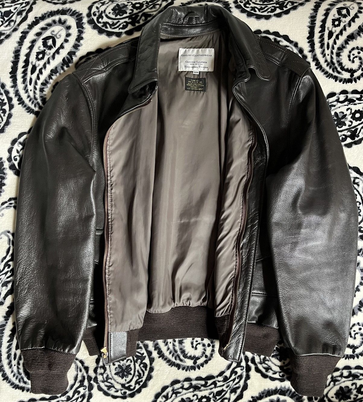 Other × Vintage Taylor’s Leatherwear Bomber Jacket Size US L / EU 52-54 / 3 - 2 Thumbnail