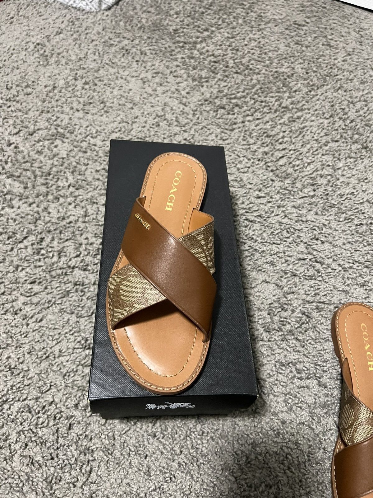 Coach Brown Coach Sandals Brand New Size US 8 / IT 38 - 1 Thumbnail