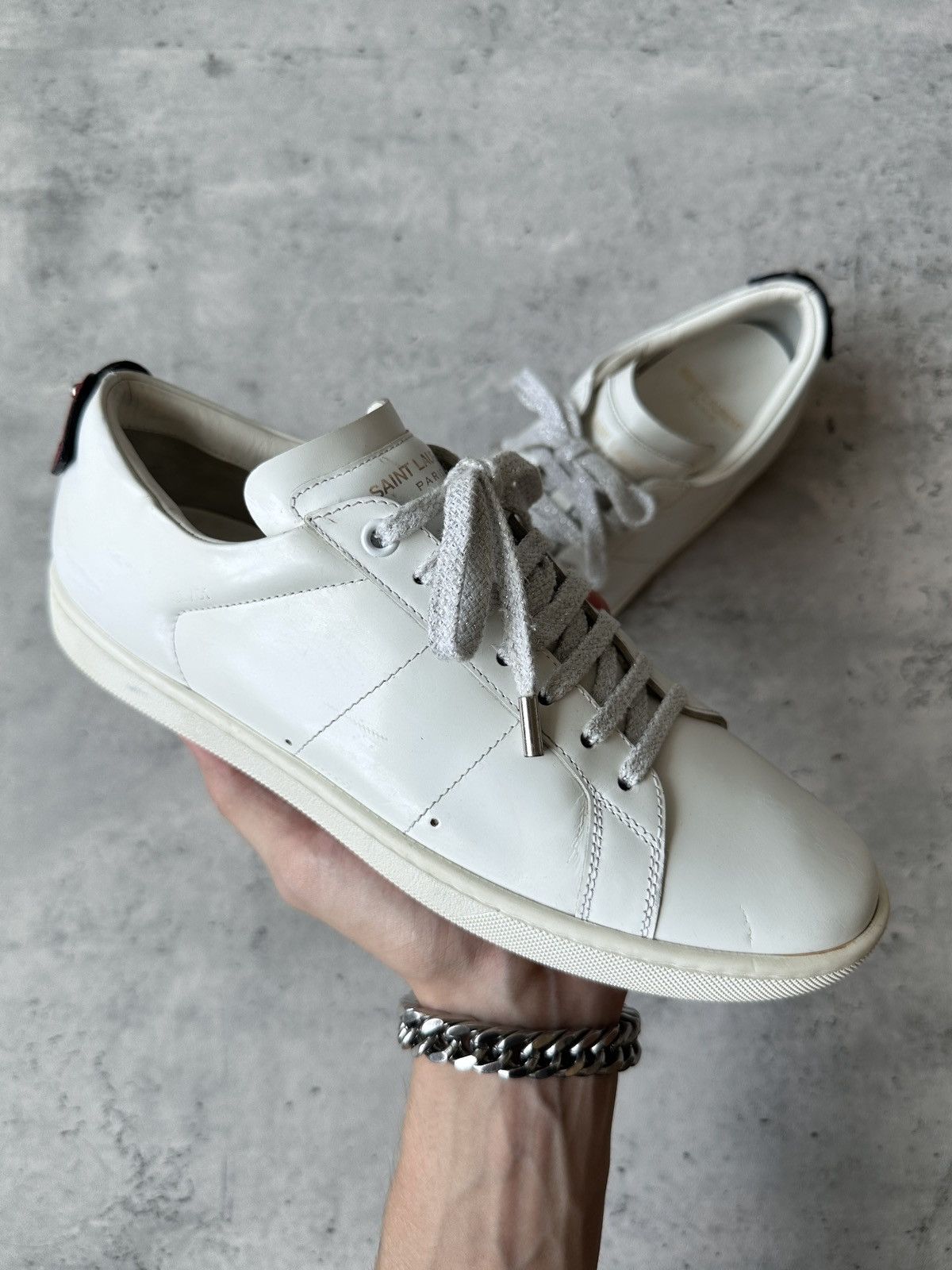 Saint Laurent Paris HEDI SLIMANE | SL/01 “LIPS” COURT CLASSIC SIGNATURE LOW TOP Size US 5.5 / EU 38 - 5 Thumbnail
