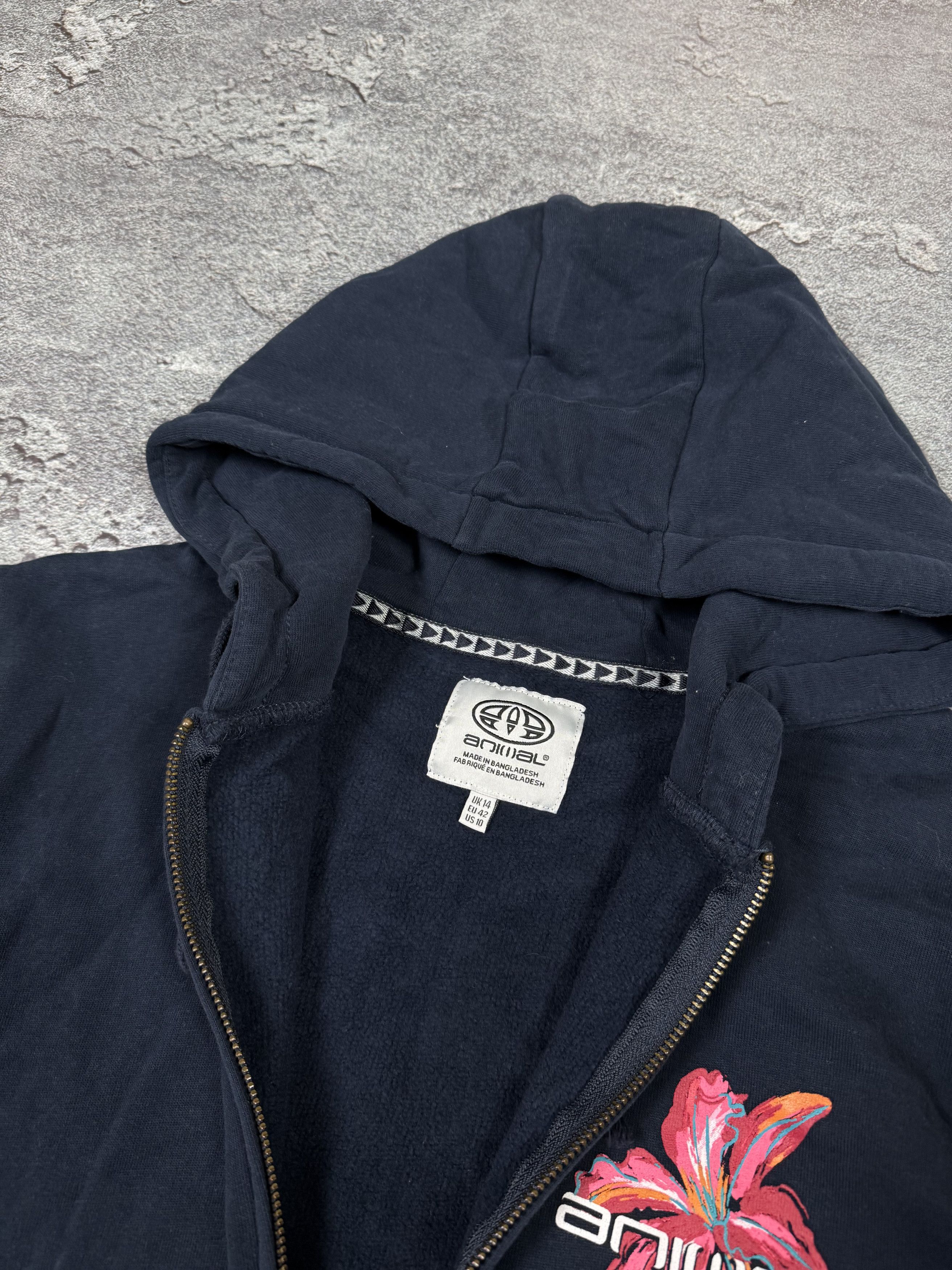 Quiksilver Y2K Animal Floral Zip Up Navy Surf Style Hoodie Size XL / US 12-14 / IT 48-50 - 5 Thumbnail