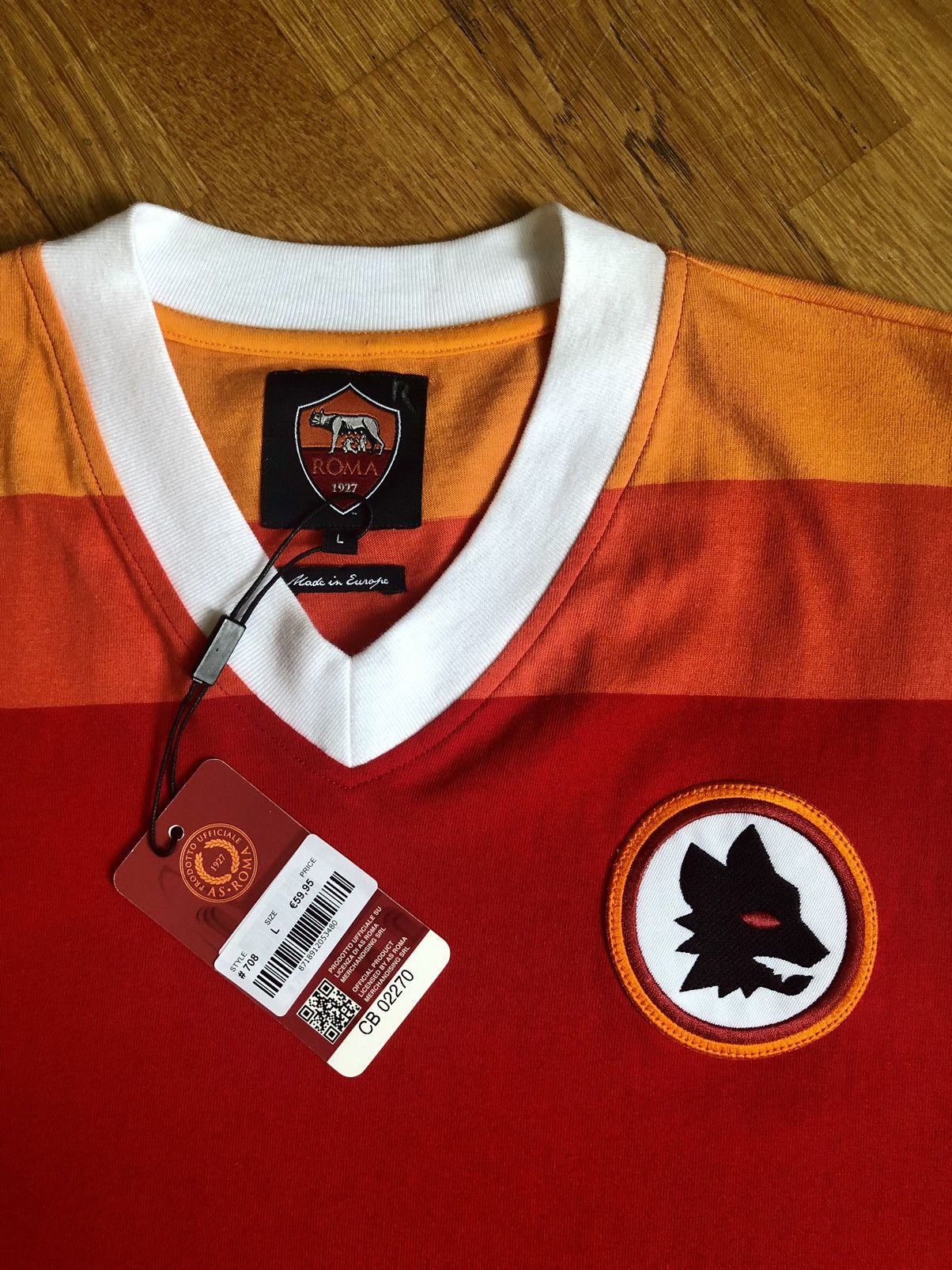 Vintage AS Roma 78/79 Home Retro Re-run - Size Large Size US L / EU 52-54 / 3 - 3 Thumbnail