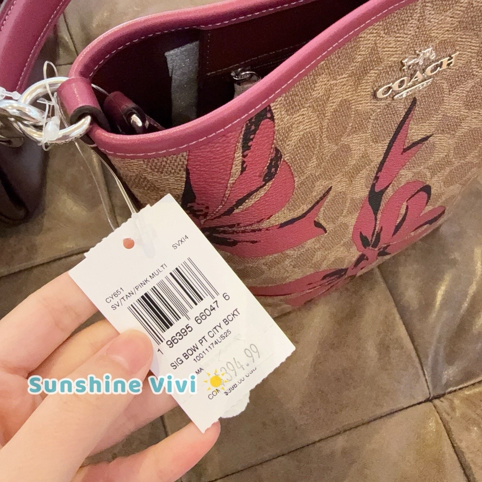 Coach NWT Limited Coach City Bucket Bag Signature Canvas Bow CY651 Size ONE SIZE - 2 Thumbnail