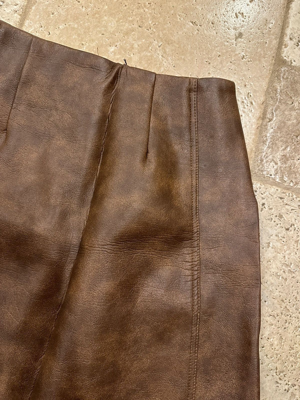 Leather Vintage Union Made Brown Leather Skirt & Vest Size M / US 6-8 / IT 42-44 - 19 Thumbnail