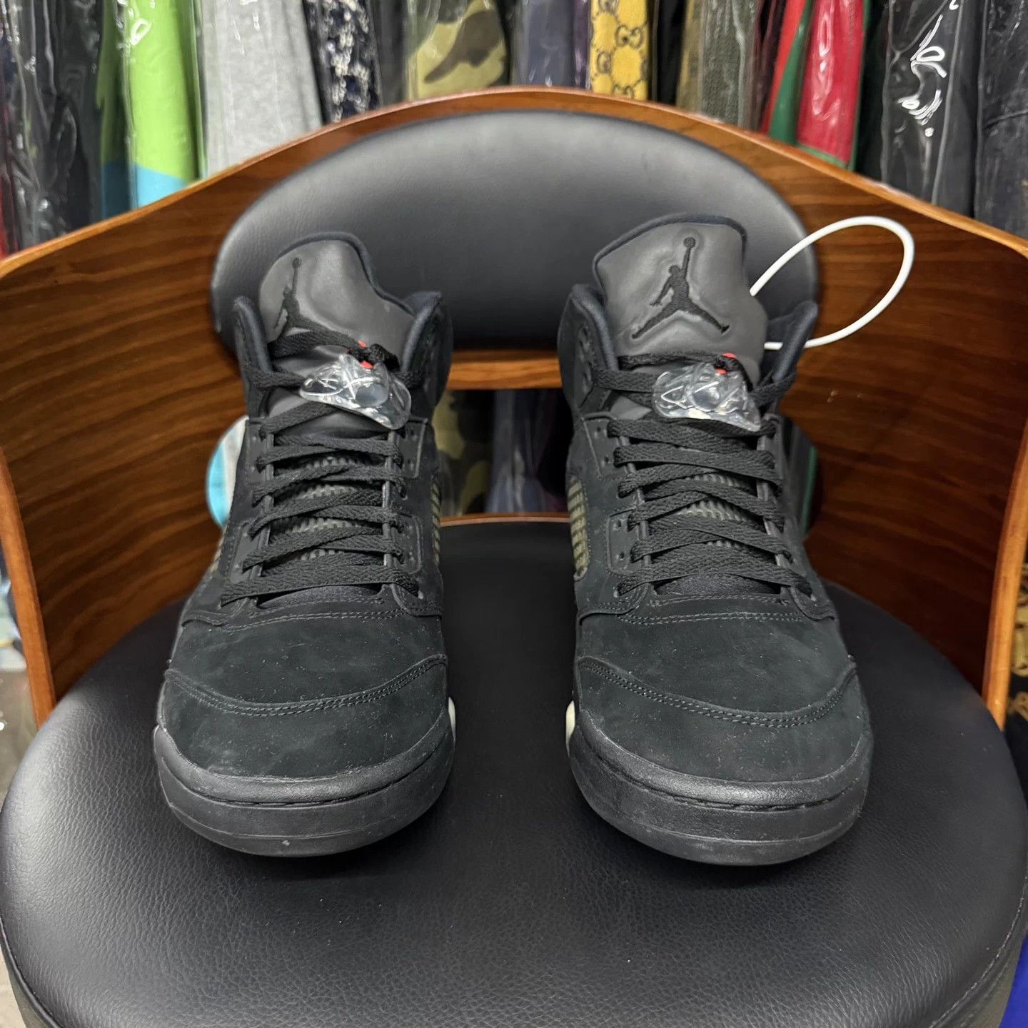 Nike Air Jordan 5 PSG 75 Embroidered Coal Black 43 Size US 10 / EU 43 - 2 Thumbnail