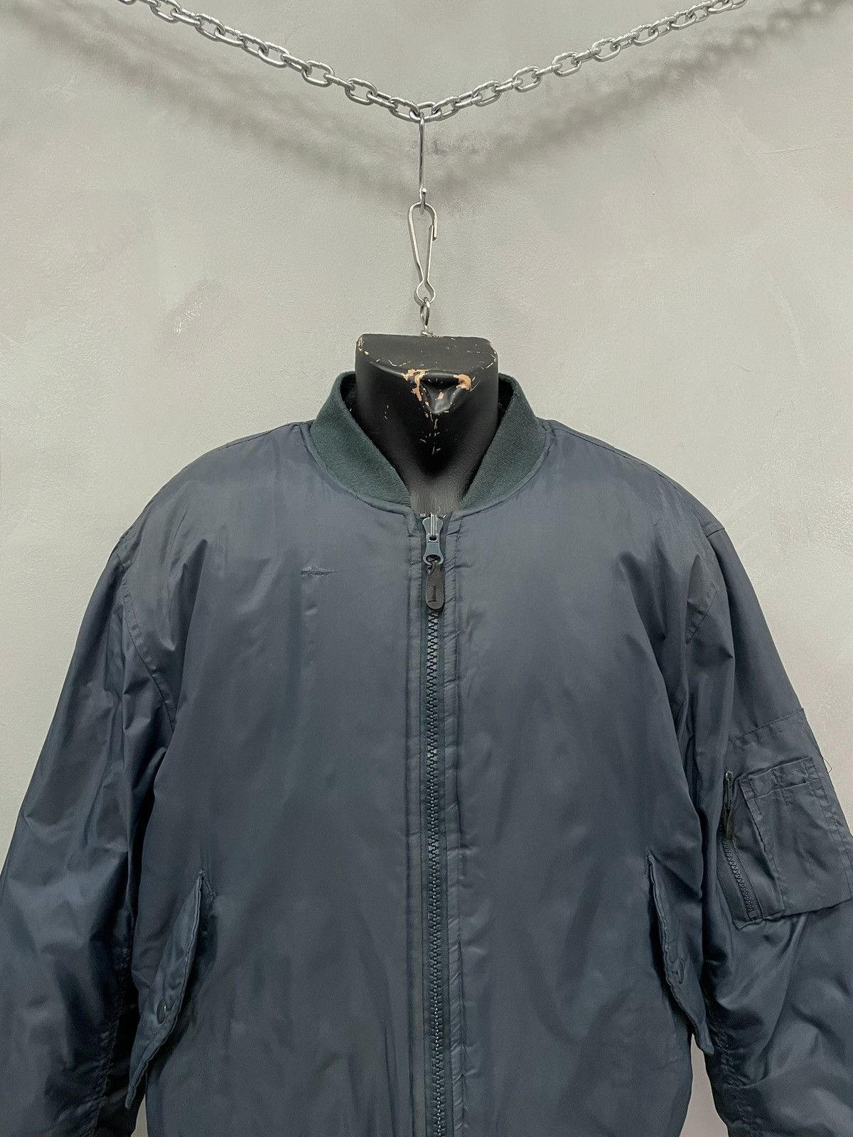 Alpha Industries Vintage Blue MA-1 Bomber balenciaga style Jacket Military Size US L / EU 52-54 / 3 - 3 Thumbnail