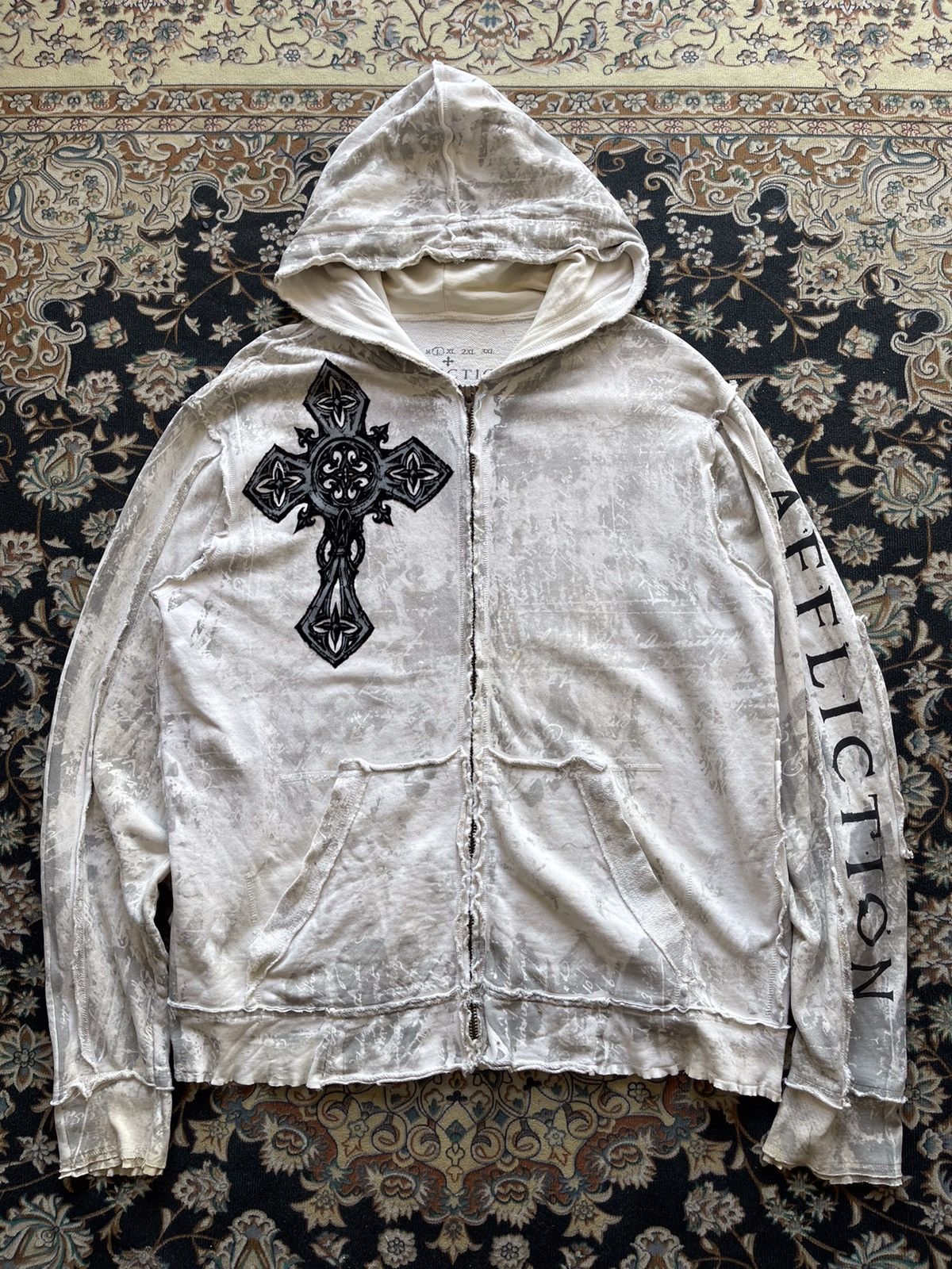 Affliction offers vintage distressed zip up