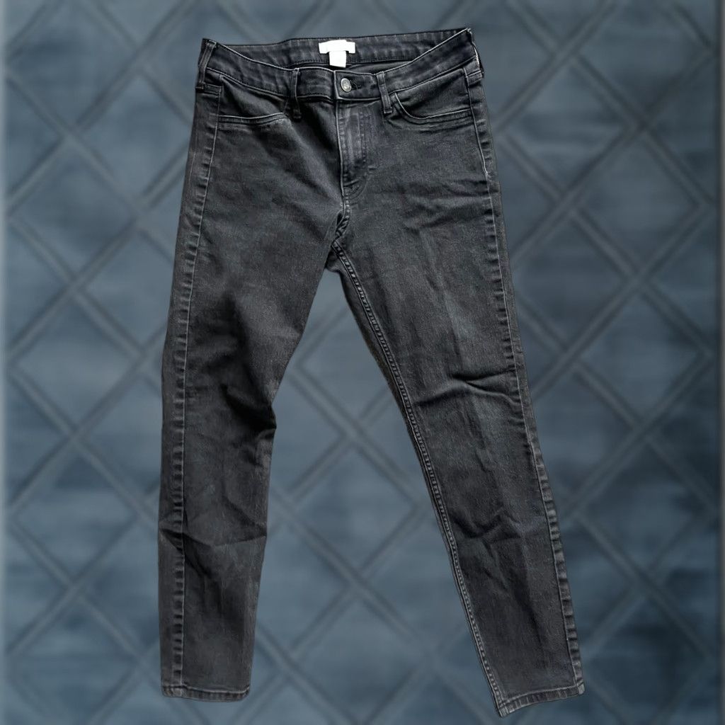Denime H&M Skinny Jeans Women's 8 Black Distressed Cotton Blend Size 30" / US 8 / IT 44 - 1 Thumbnail