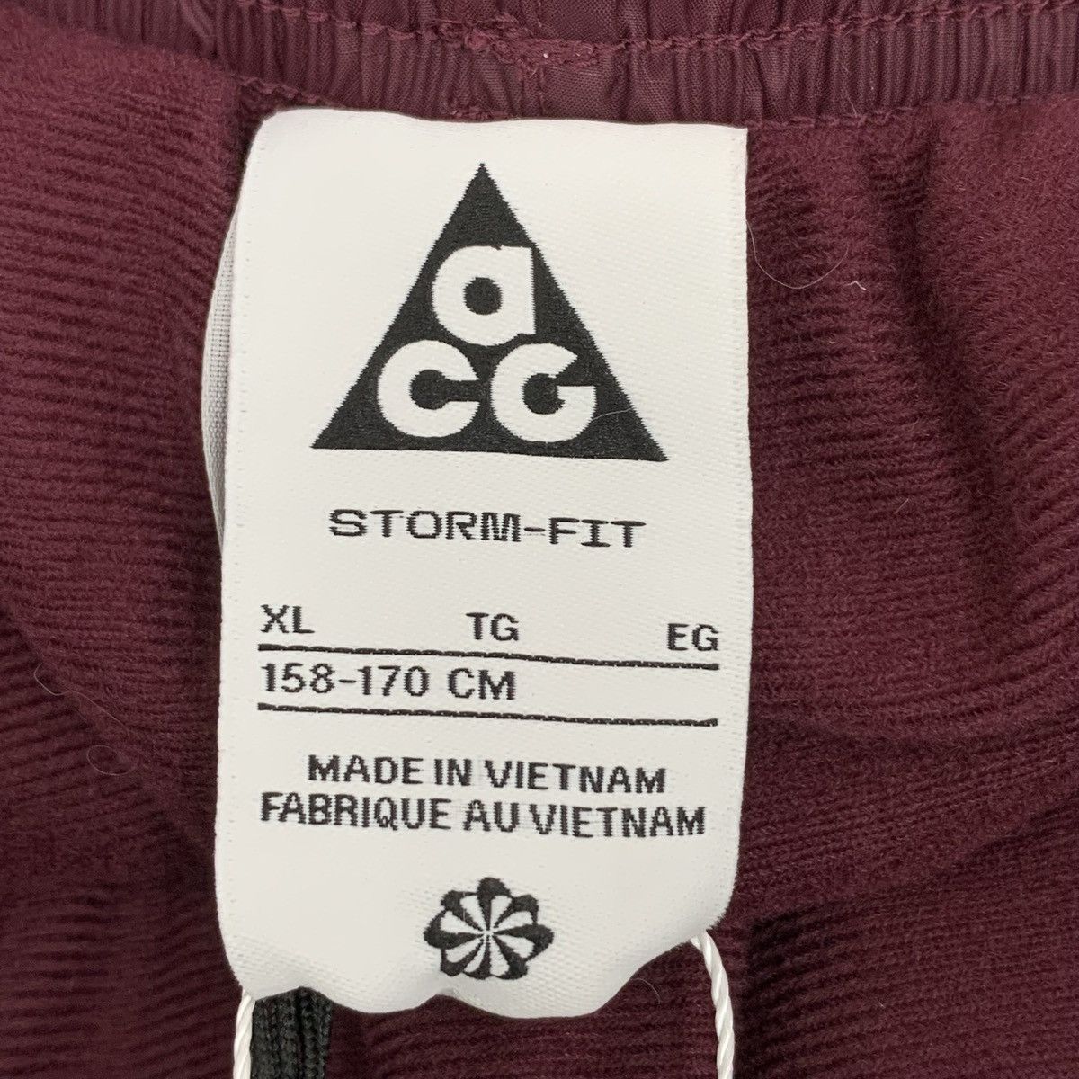 Nike Nike ACG Burgundy Logo Drawstring Casual Sports Pants K26WX Size 28" / US 6 / IT 42 - 8 Thumbnail