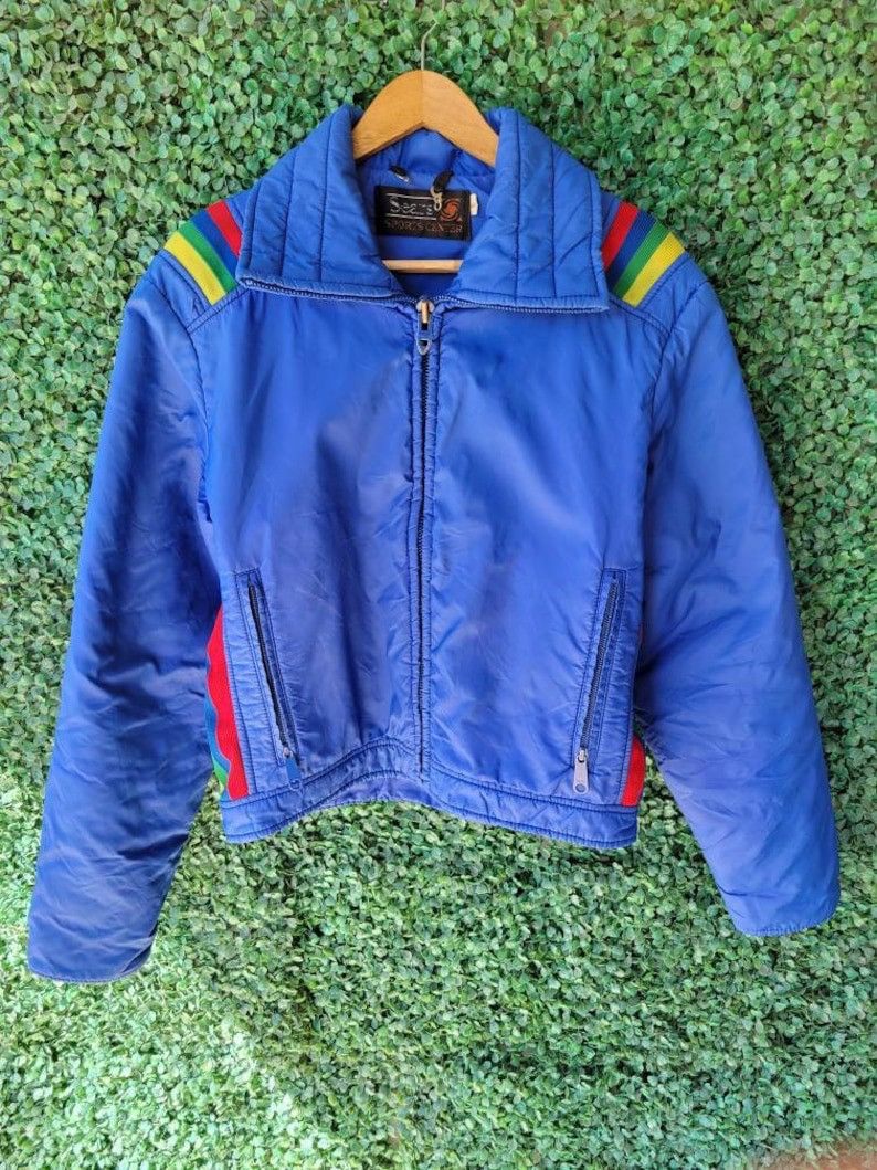 Sears vintage 1960s 70s RAINBOW striped cropped jacket Size US L / EU 52-54 / 3 - 1 Thumbnail