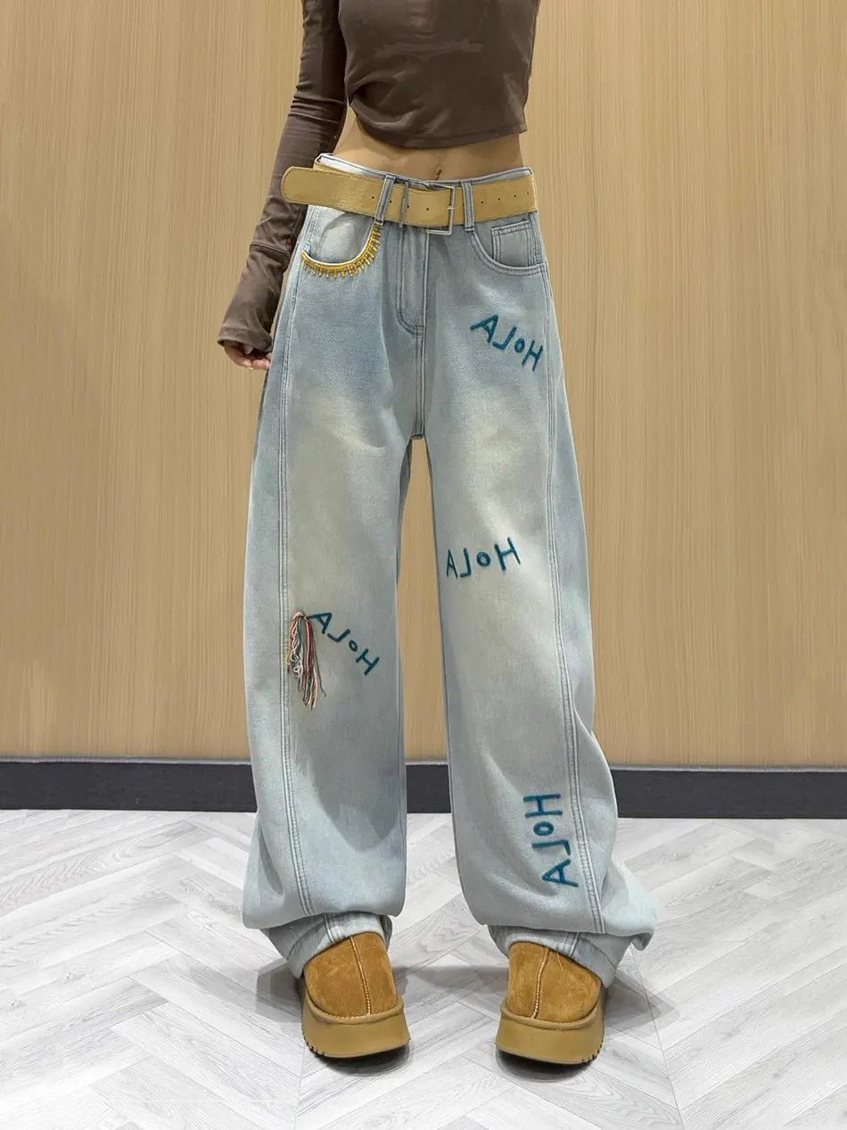 Japanese Brand × Jean Retro embroidered straight leg jeans Size US 30 / EU 46 - 3 Thumbnail