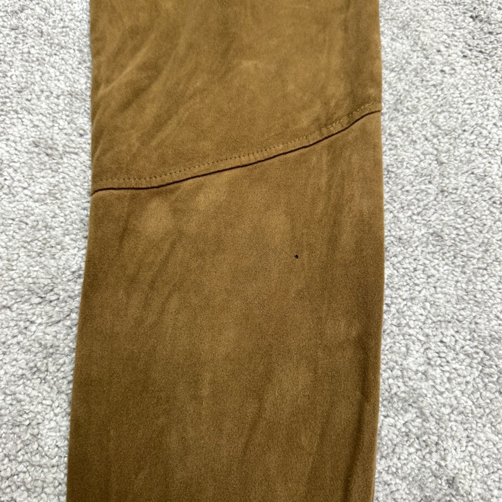Zara Zara Man Jogger Pant Mens Small Brown Elastic Waist Pockets Zip Suede Look Clothing Size US 29 - 5 Thumbnail