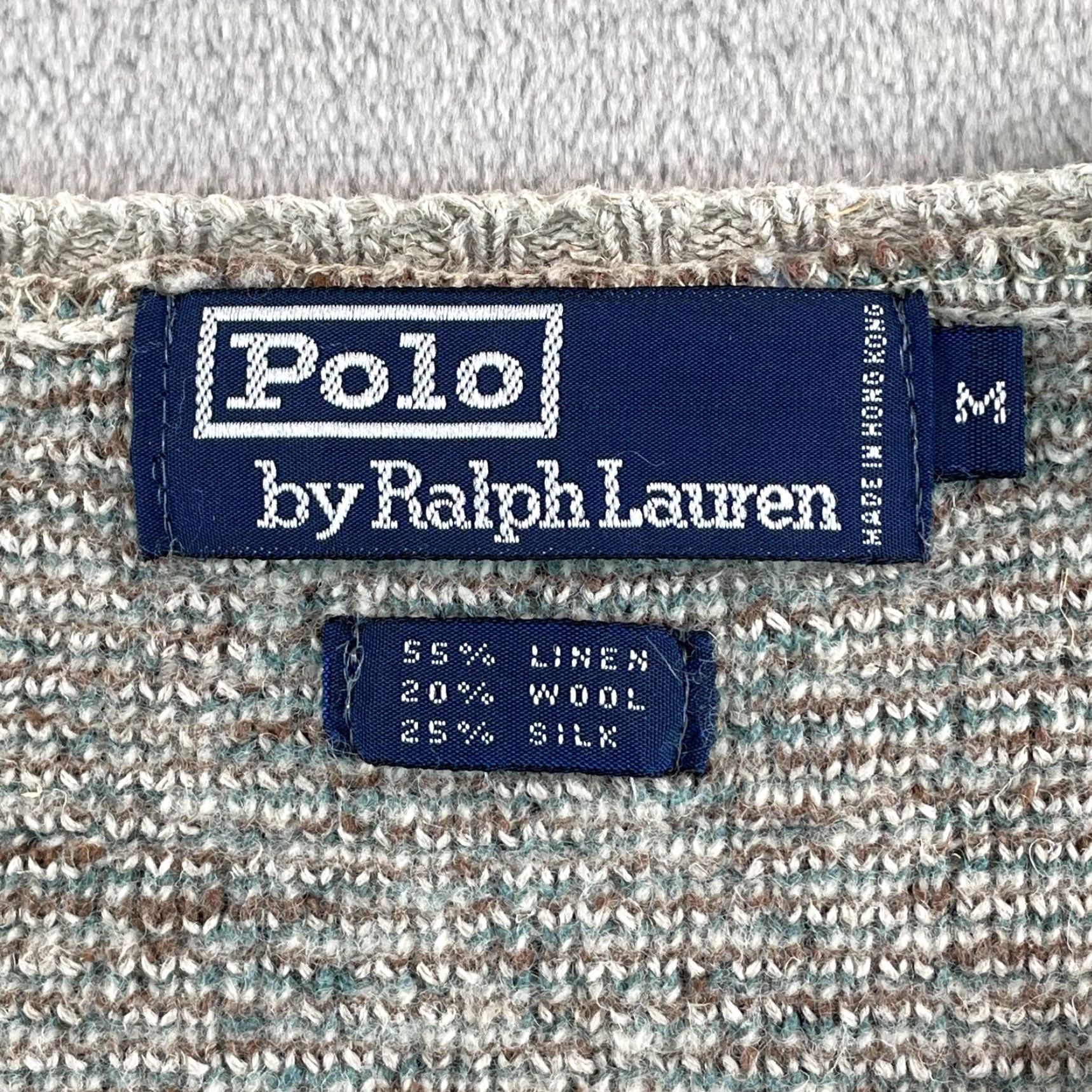 Polo Ralph Lauren VINTAGE Polo Ralph Lauren Sweater Men M V-Neck Aztec Navajo Linen Wool Silk Geometric Pullover Size US M / EU 48-50 / 2 - 3 Thumbnail