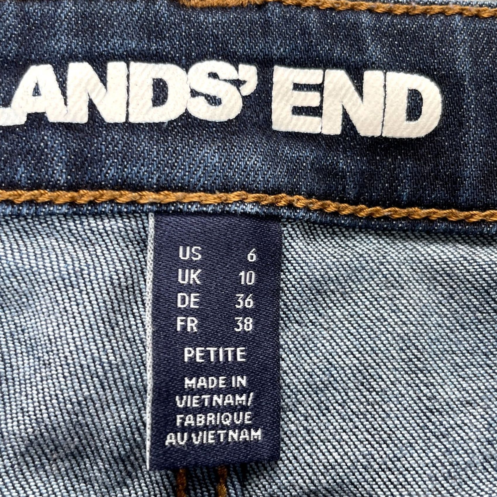 Lands' End Lands End Jeans Womens 6 Petite Blue Straight Leg Dark Wash Denim Stretch Cotton Size 30" / US 8 / IT 44 - 4 Thumbnail