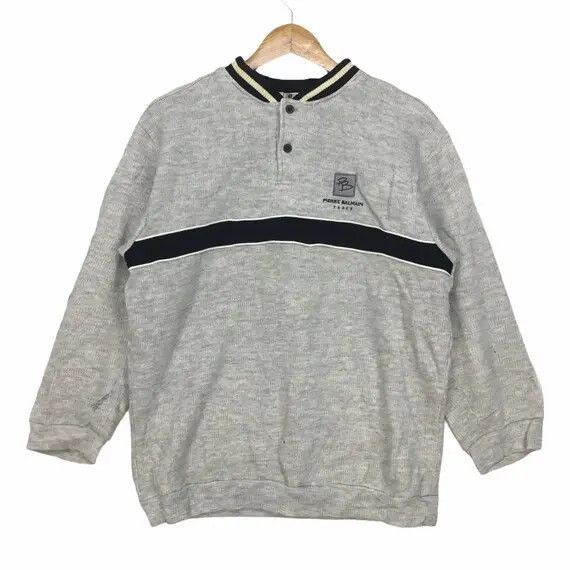 Pierre Balmain Vtg PIERRE BALMAIN Paris Striped Sweatshirt Sweater Size L / US 10 / IT 46 - 1 Thumbnail