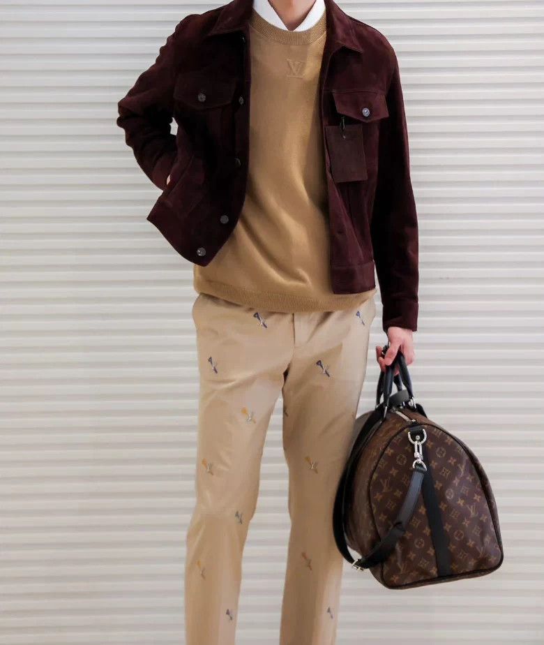 Louis Vuitton Lv Beige Pin Embroidered AO Print Chinos 46 98N Size US 30 / EU 46 - 9 Thumbnail