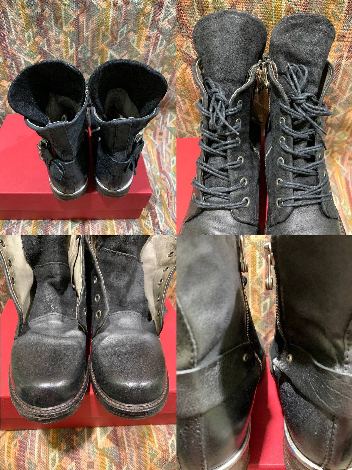 A.S.98 A.S.98 Airstep Black Leather Dibla Combat Biker Ankle Boots Size US 9 / IT 39 - 14 Thumbnail