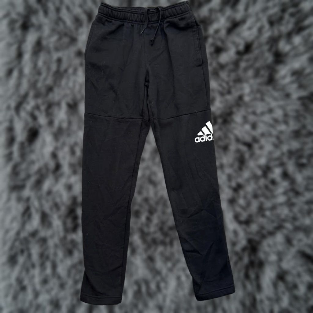Adidas Adidas Pants Mens Small Fleece Athletic Jogger Drawstring Waist 26x28.5 Size US 29 - 1 Thumbnail