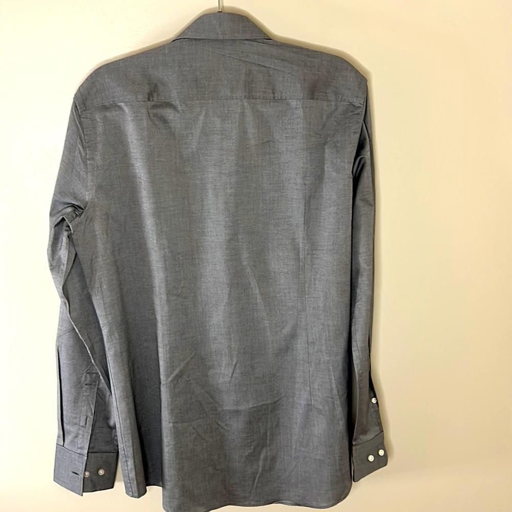 Hugo Boss Slim Fit - BOSS -sz15.5-Silver Grey-100% Ctn Travel Fabric Size 38R - 5 Thumbnail