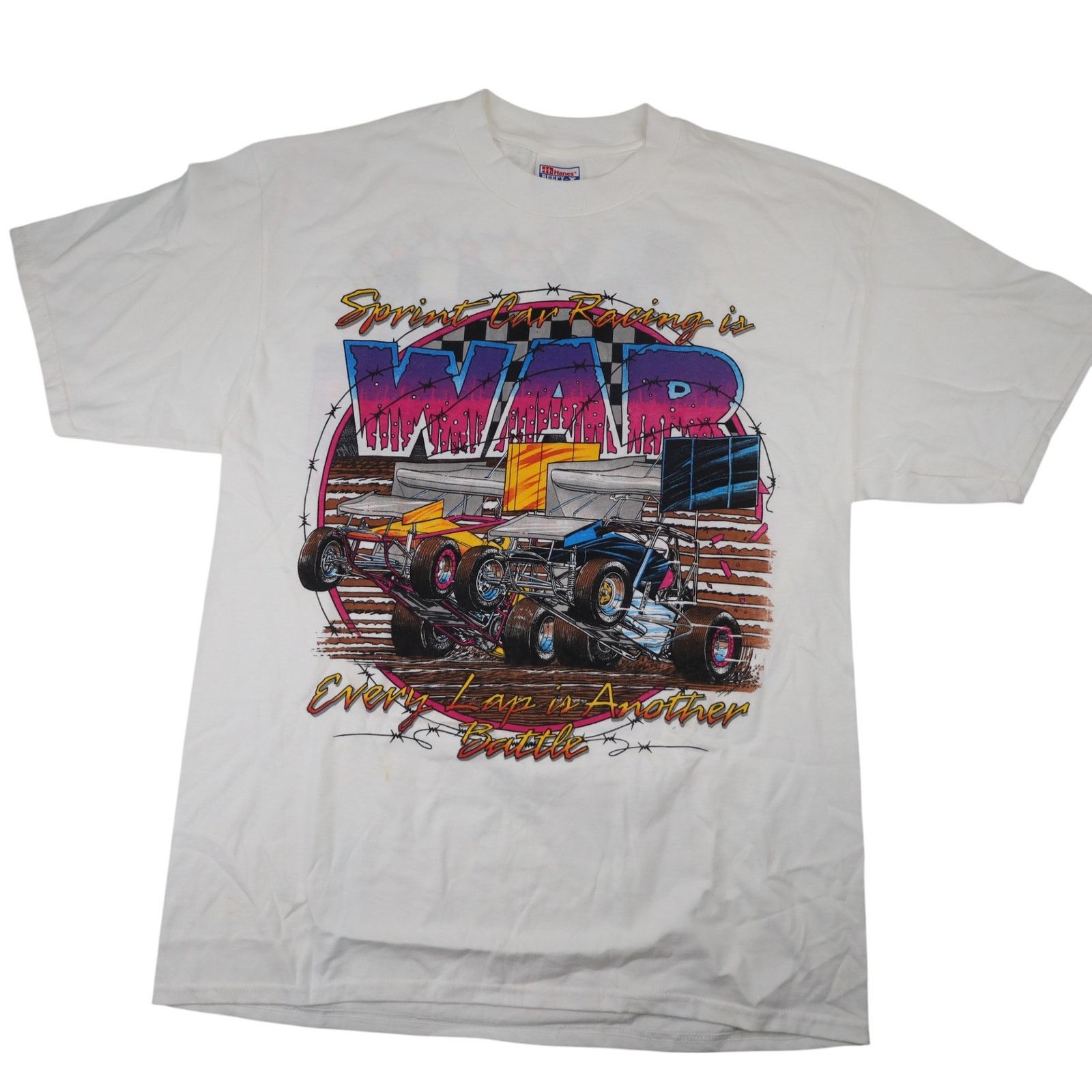 Vintage VTG Manzanita Speedway Sprint Car Racing War Graphic T Shirt Size US L / EU 52-54 / 3 - 1 Thumbnail