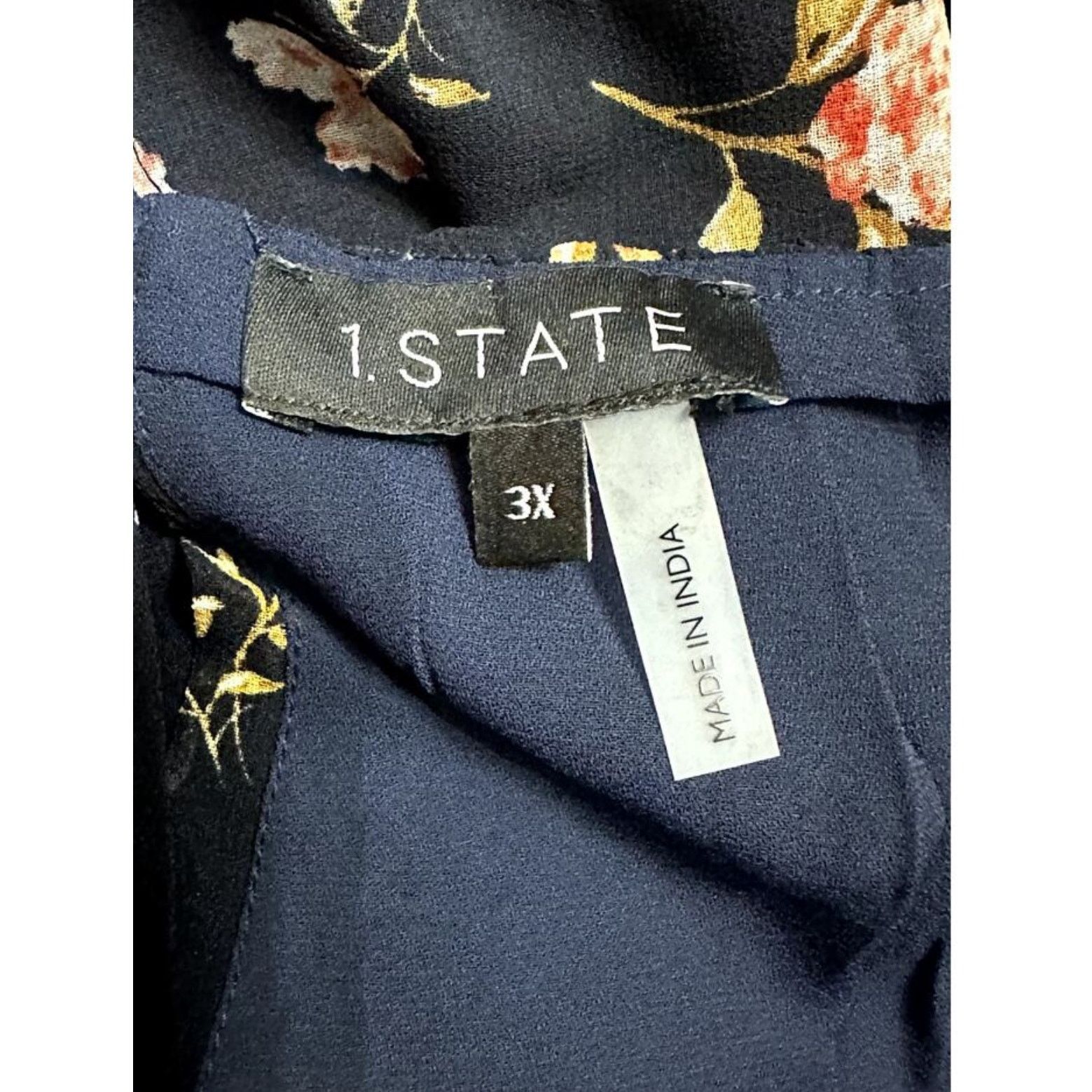 Other 1. State Navy Floral Ruffled Cold Shoulder Midi Dress 3X NWT Size 3XL / US 20-22 - 10 Thumbnail
