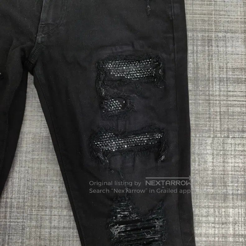 Amiri Amiri High-end black diamond denim pants Size US 31 - 3 Thumbnail
