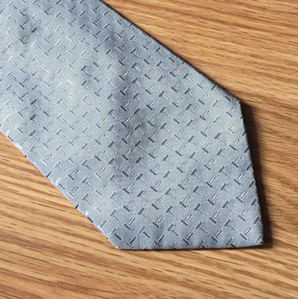 Balenciaga BALENCIAGA Pour Homme Blue Logo Silk Mens Tie Size ONE SIZE - 3 Thumbnail