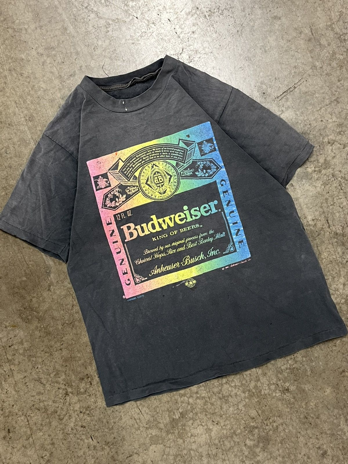 Budweiser × Vintage Vintage Budweiser sun faded 90s tee shirt rare hype alcohol Size US L / EU 52-54 / 3 - 1 Thumbnail