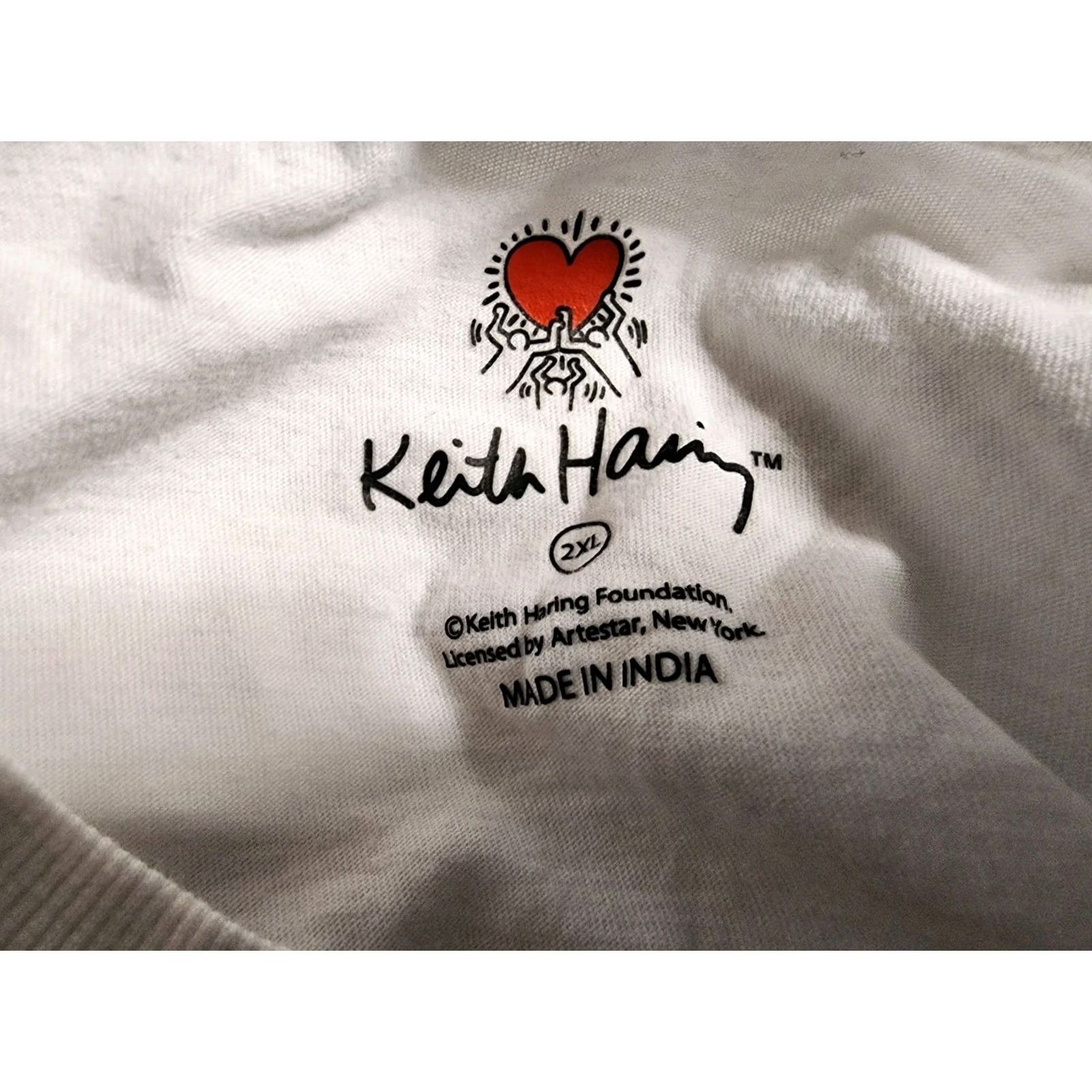 Vintage Keith Haring Women’s T-Shirt 2XL White Pop Art Hear No Evil Shirt Womens 2XL Size XXL / US 16-18 / IT 52-54 - 5 Thumbnail