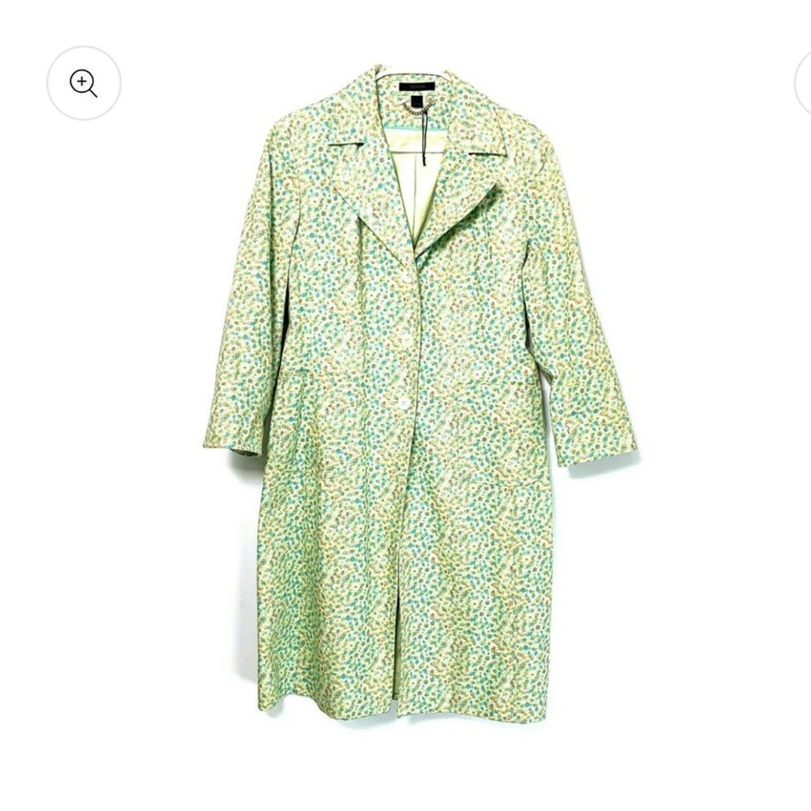 Express Express spring floral longline 3 quarter sleeve trench coat Size L / US 10 / IT 46 - 1 Thumbnail
