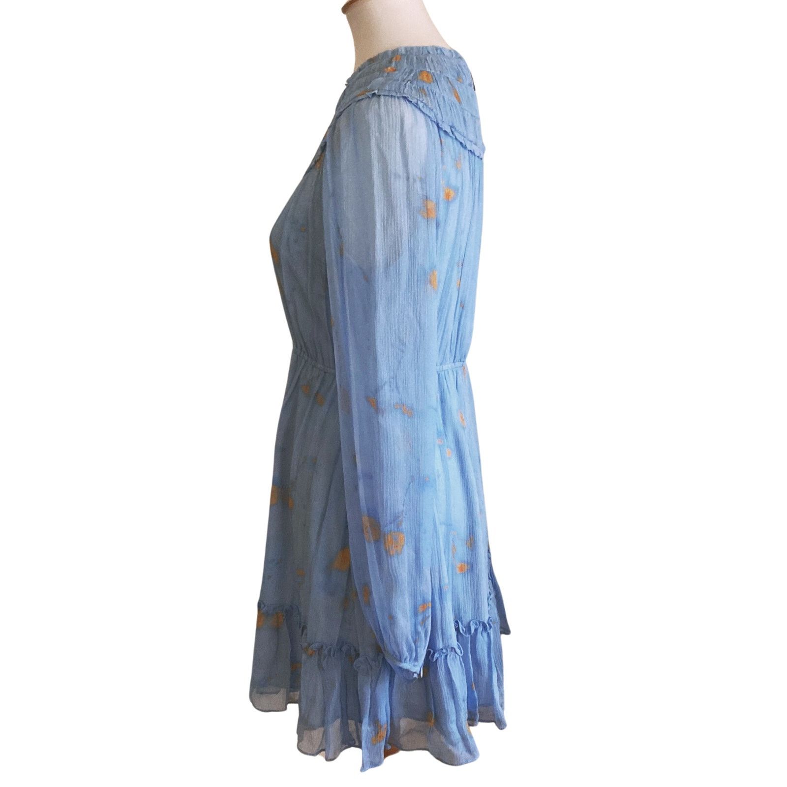 Jason Wu Jason Wu Powder Blue 100% Silk Pleated Mini Dress NWT Size 6 Size M / US 6-8 / IT 42-44 - 4 Thumbnail