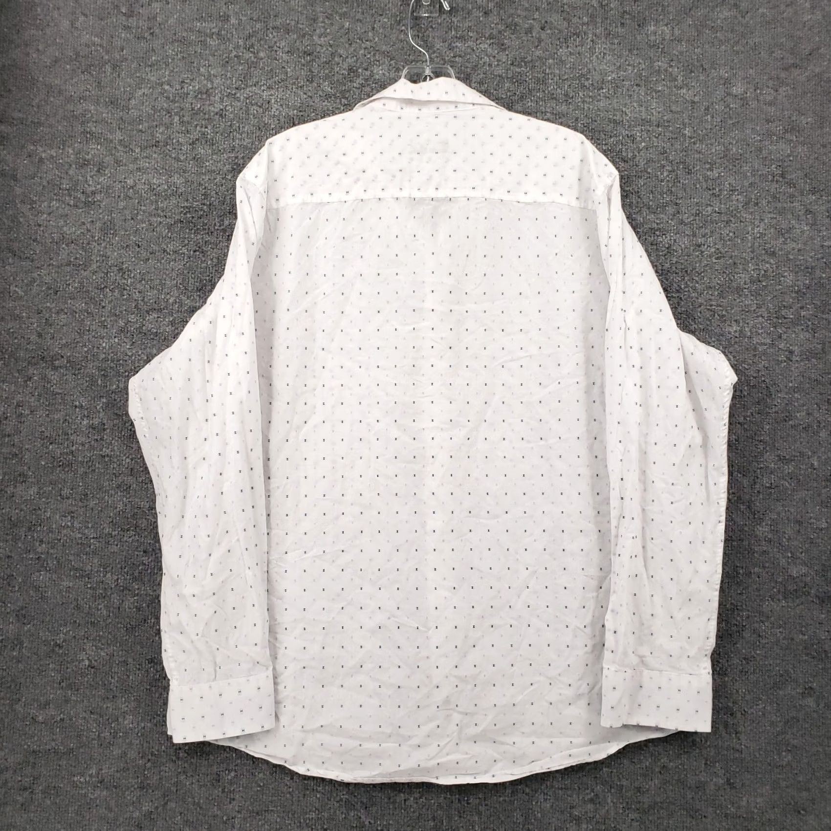 Tasso Elba Tasso Elba Dress Shirt Men XL 17-17.5 White Dobby Supima Cotton Allover Collared Shirt Size 46R - 2 Thumbnail