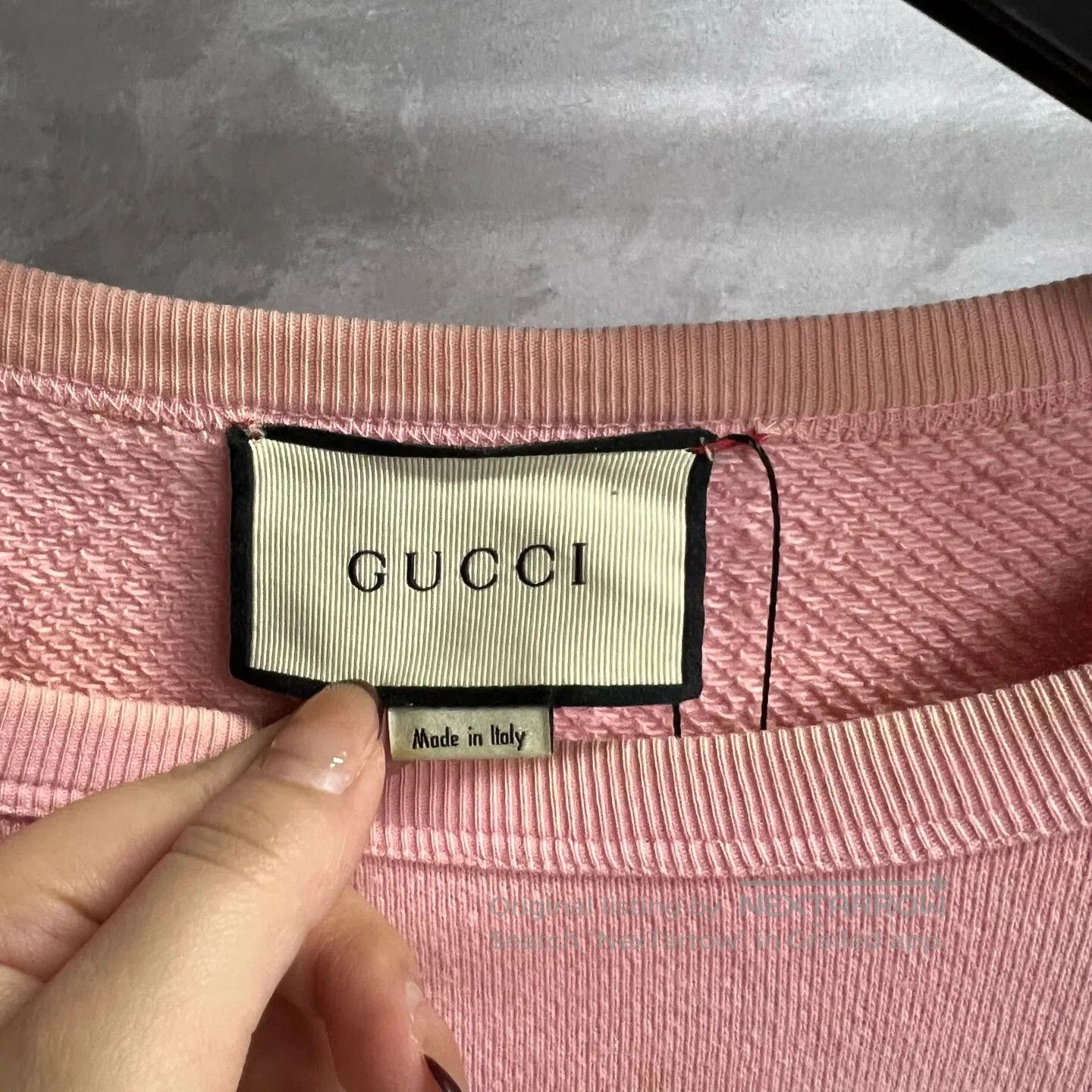 Gucci Guicci Pink logo-print round-neck long-sleeve hoodie| Size S / US 4 / IT 40 - 2 Thumbnail