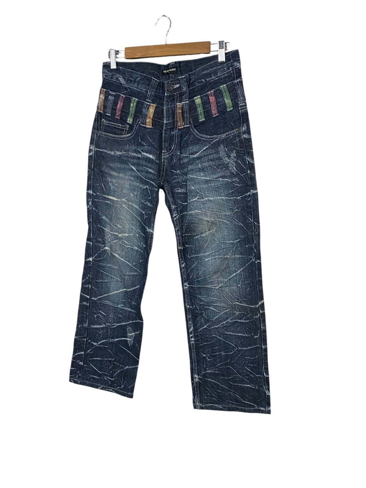 Japanese Brand Nylaus design double waist flared denim Size US 30 / EU 46 - 6 Thumbnail