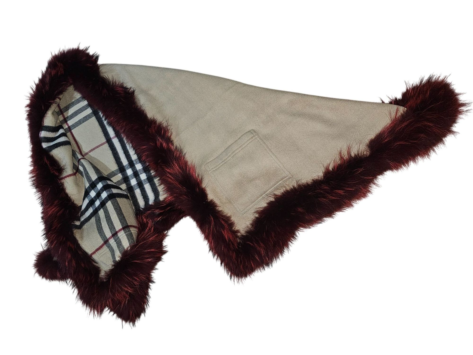 Burberry Burberry 100% Cashmere Fur Trim Scarf/Shawl Wrap Plaid Desig Size ONE SIZE - 14 Thumbnail