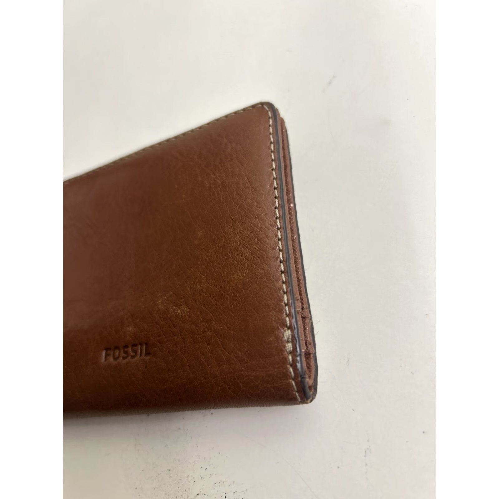 Fossil Fossil Wallet Small Brown Womens Bifold Coin Purse 4x3.5x.5 Peeling Size ONE SIZE - 4 Thumbnail