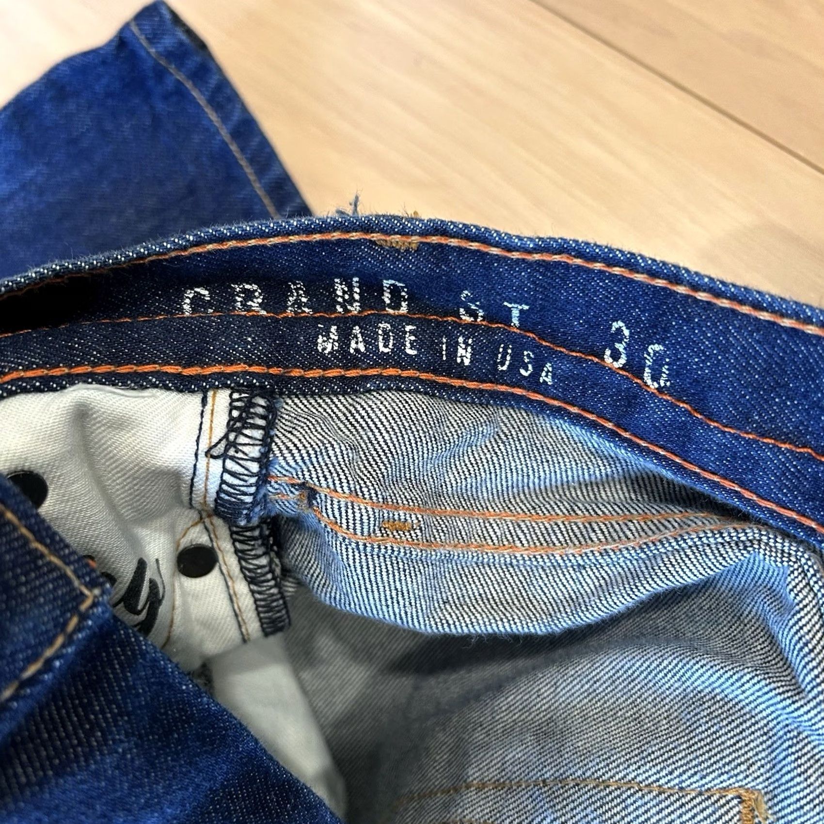 Vintage VINTAGE Williamsburg Garment Company Grand St Selvedge Denim Blue Jean Men’s 29x33 Size US 29 - 7 Thumbnail