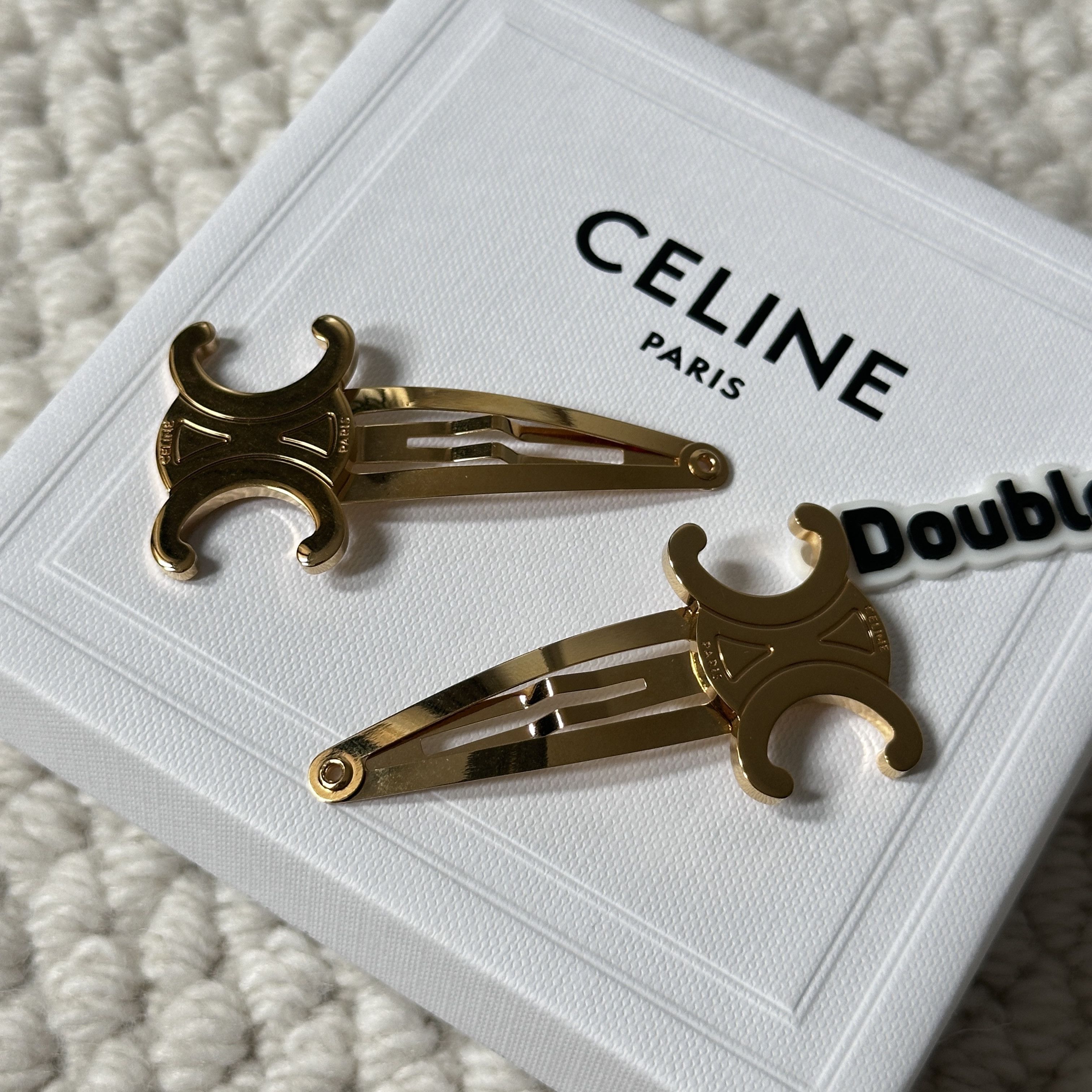 Celine CELINE SET OF 2 SNAP HAIR CLIPS Size ONE SIZE - 3 Thumbnail