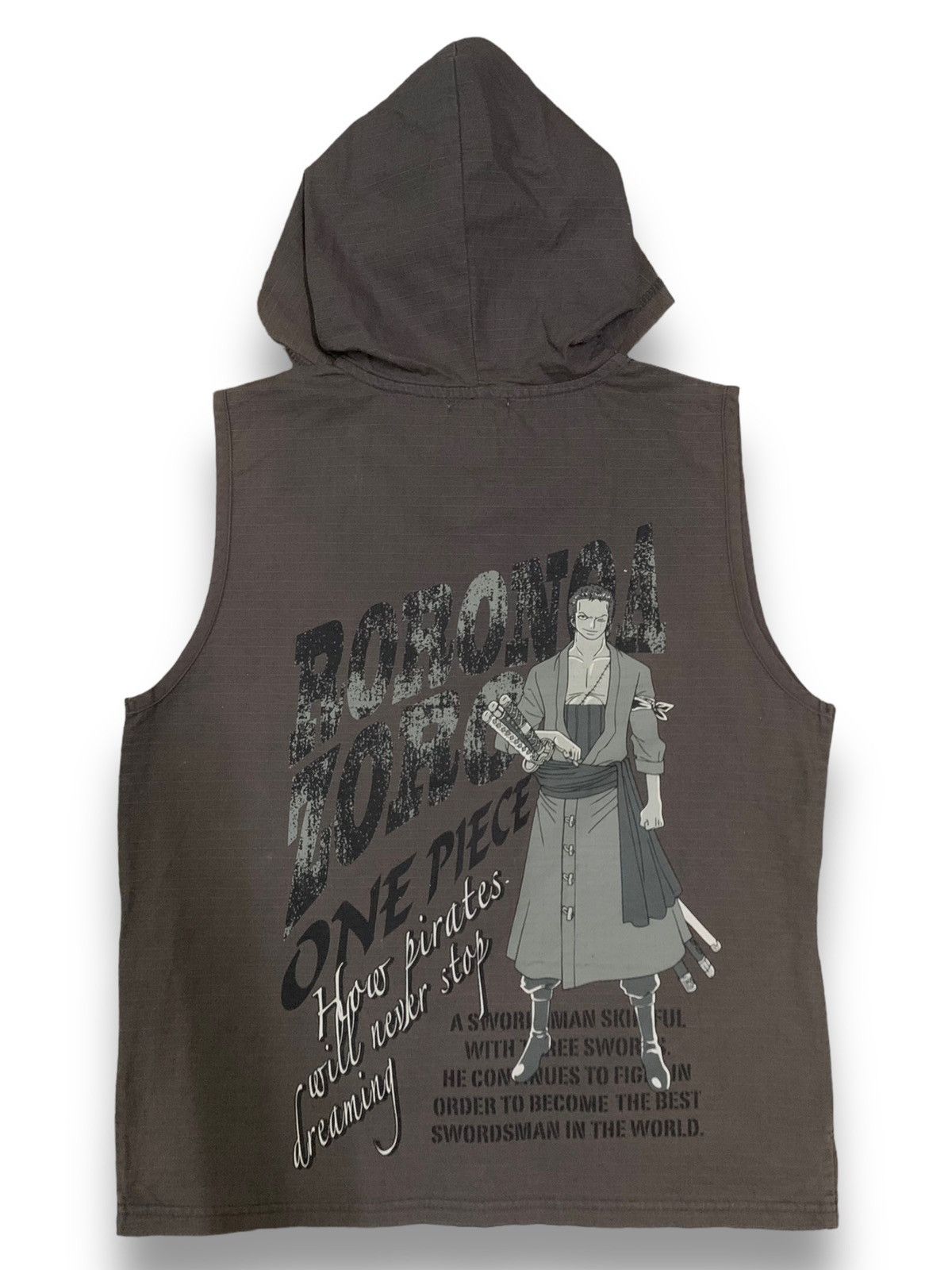 One Piece Vintage ONE PIECE SunFaded SpellOut Roronoa Zoro Hooded Vest Size US S / EU 44-46 / 1 - 3 Thumbnail