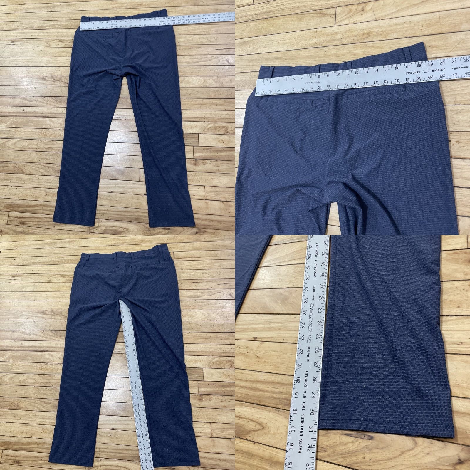 Vintage VINTAGE Hickey Freeman Performance Stretch Pants Men 36x31 Blue Geometric Golf Trousers Size US 36 / EU 52 - 8 Thumbnail