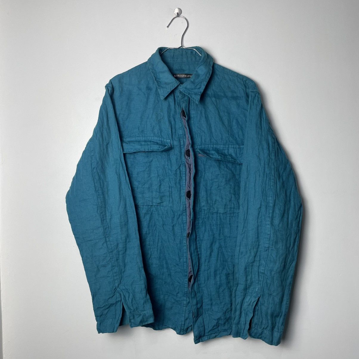 Christophe Lemaire Vintage Lemaire Teal Linen Shirt Size US M / EU 48-50 / 2 - 1 Thumbnail