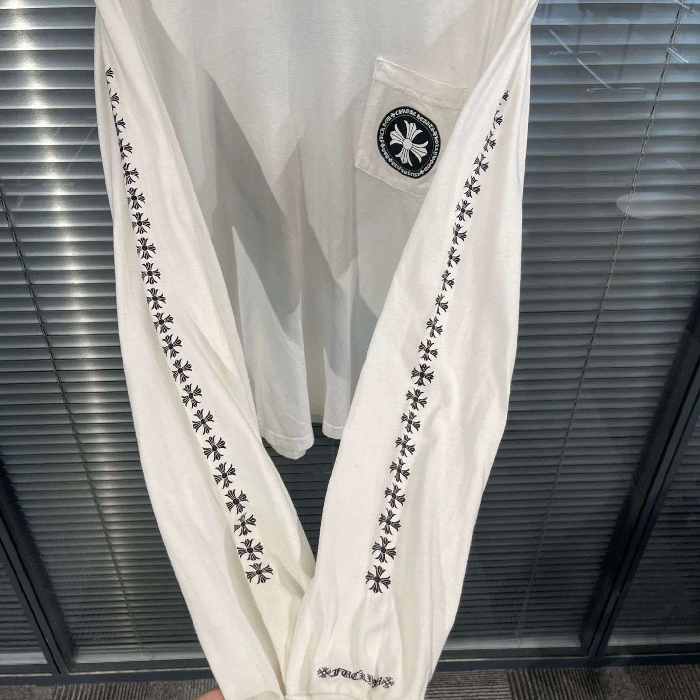 Chrome Hearts CH White Double Cross Tag Circle Sanskrit LS Tee L 99 New Size US L / EU 52-54 / 3 - 5 Thumbnail