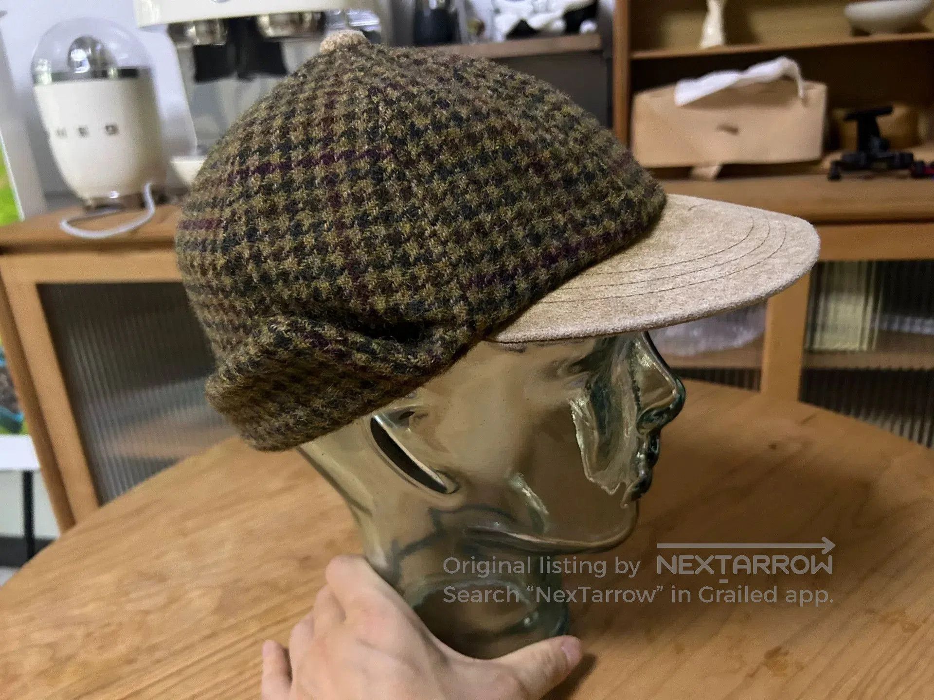 Hender Scheme wool check ear flap cap. Size ONE SIZE - 2 Thumbnail