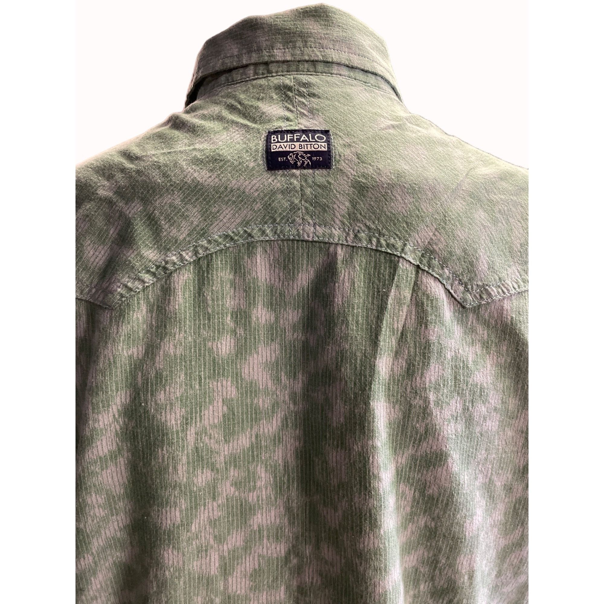 Buffalo David Bitton Buffalo David Bitton Men's Green Button up Long Sleeve Shirt Size US XL / EU 56 / 4 - 4 Thumbnail