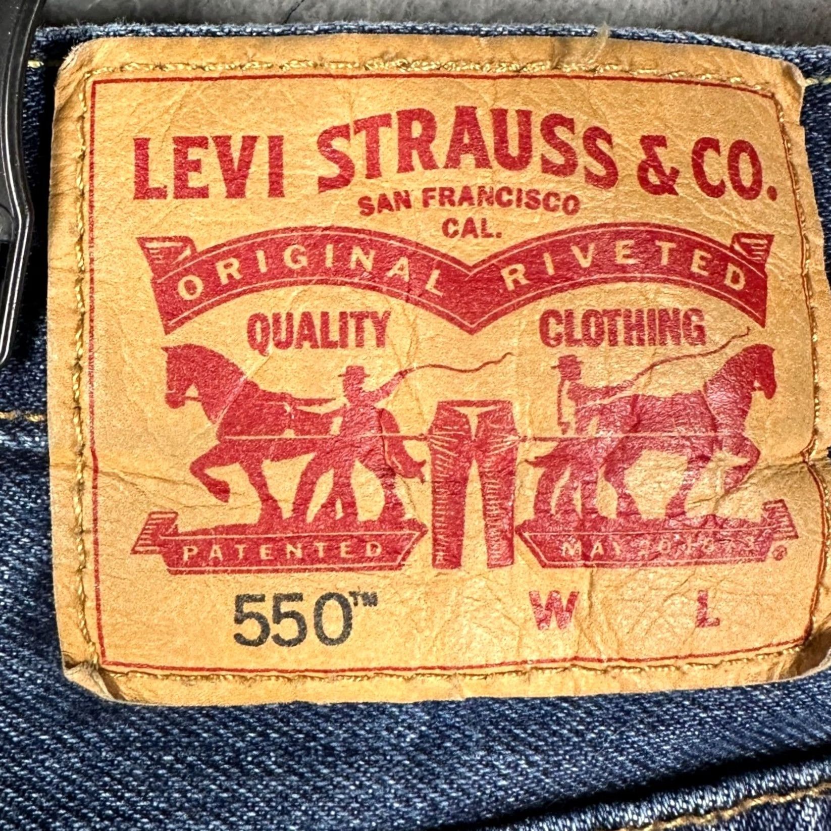 Levi's Levi 550 Jeans Mens 44X30 Blue Relaxed Fit Tapered Leg Red Tab 5 Pocket Denim Size US 44 / EU 60 - 3 Thumbnail