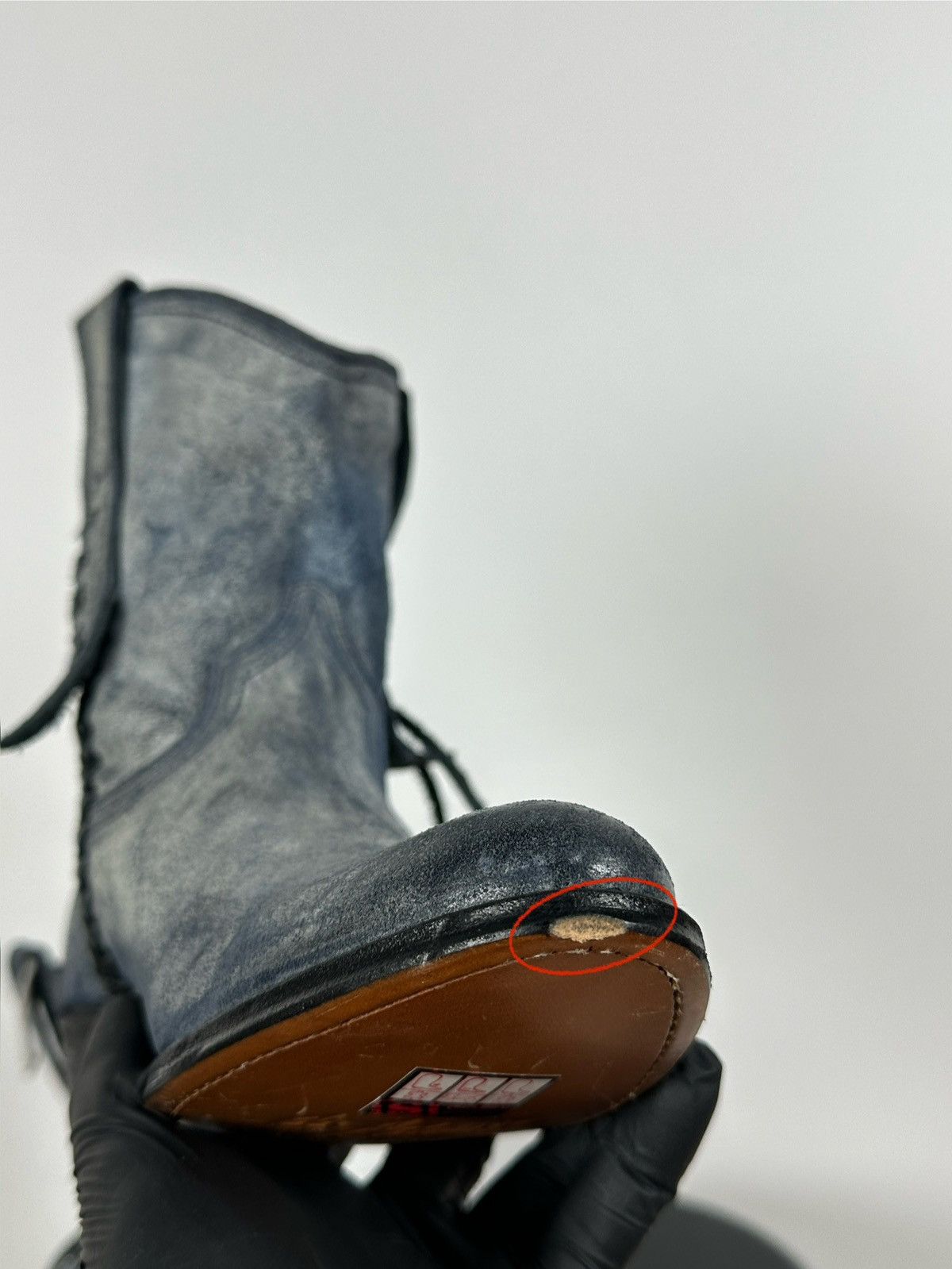 Sendra Sendra Dr.Adams Blue Leather Cowboy Biker Ankle Boots Size US 6 / IT 36 - 25 Thumbnail