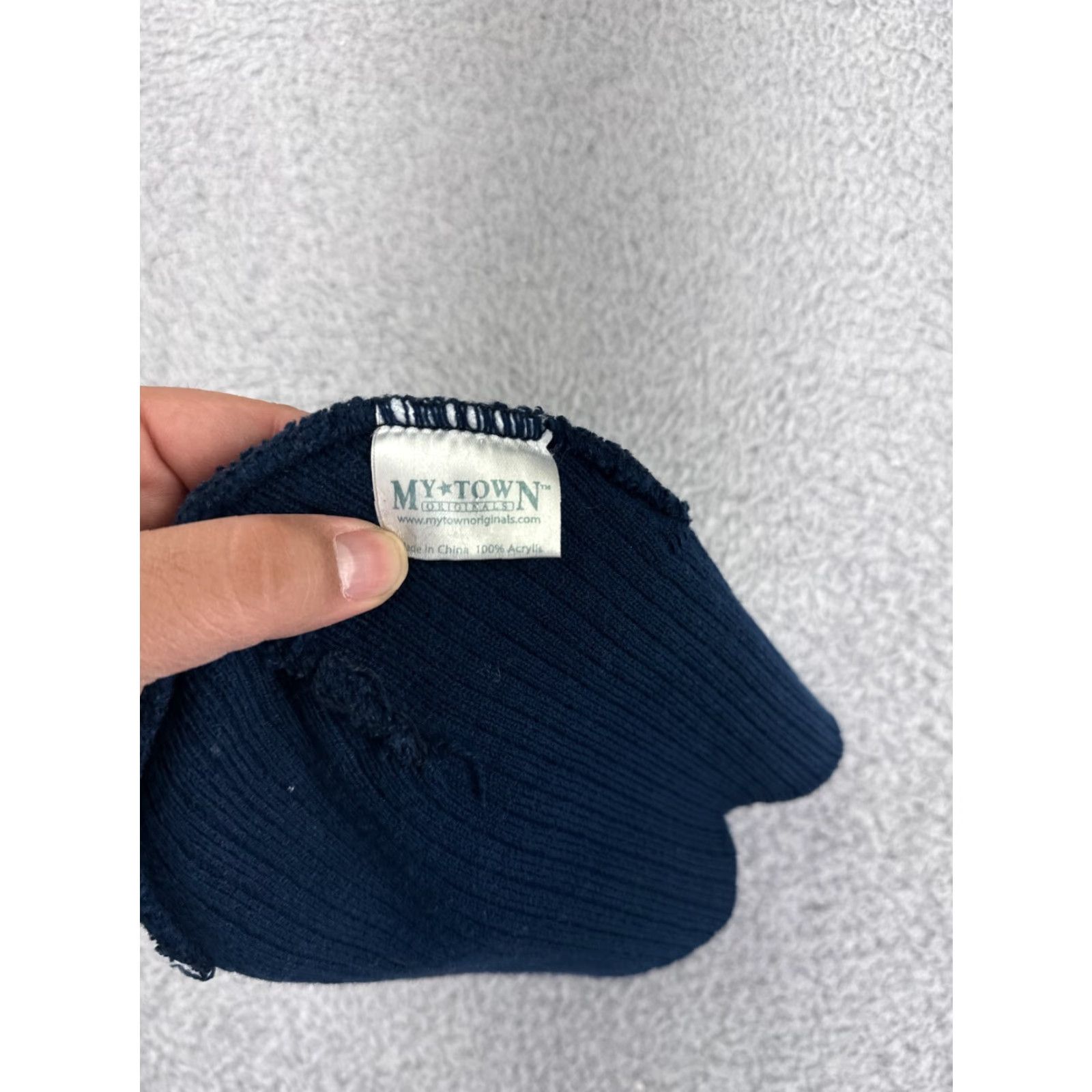 Vintage My Town Plaid Knit Beanie Toque Adult One Size Blue Lightweight Reversible Ski Mens Size ONE SIZE - 5 Thumbnail