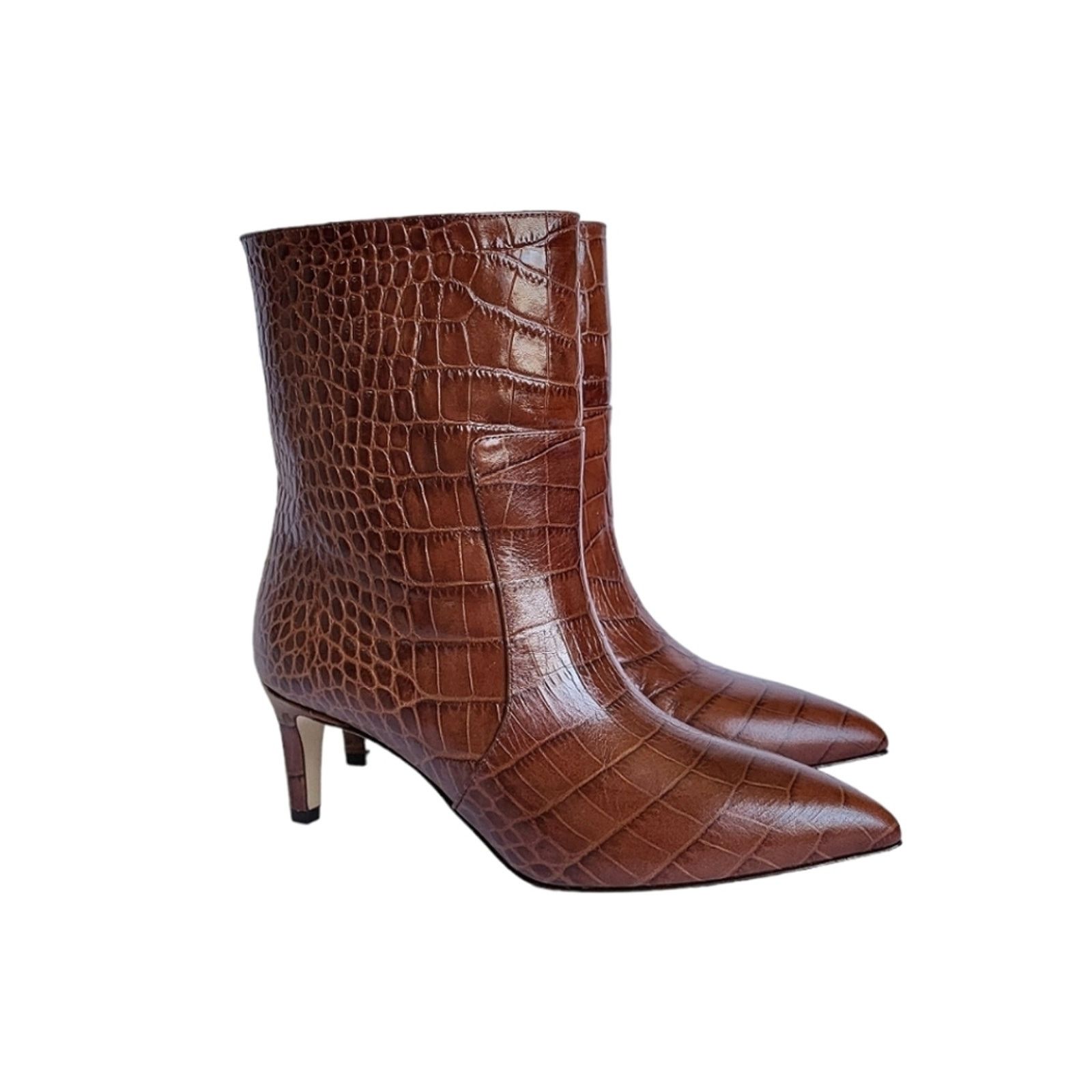 Paris Texas Paris Texas Moc Croco Seamed Mid Heel Ankle Boots Brown 35 Size US 5 / IT 35 - 3 Thumbnail