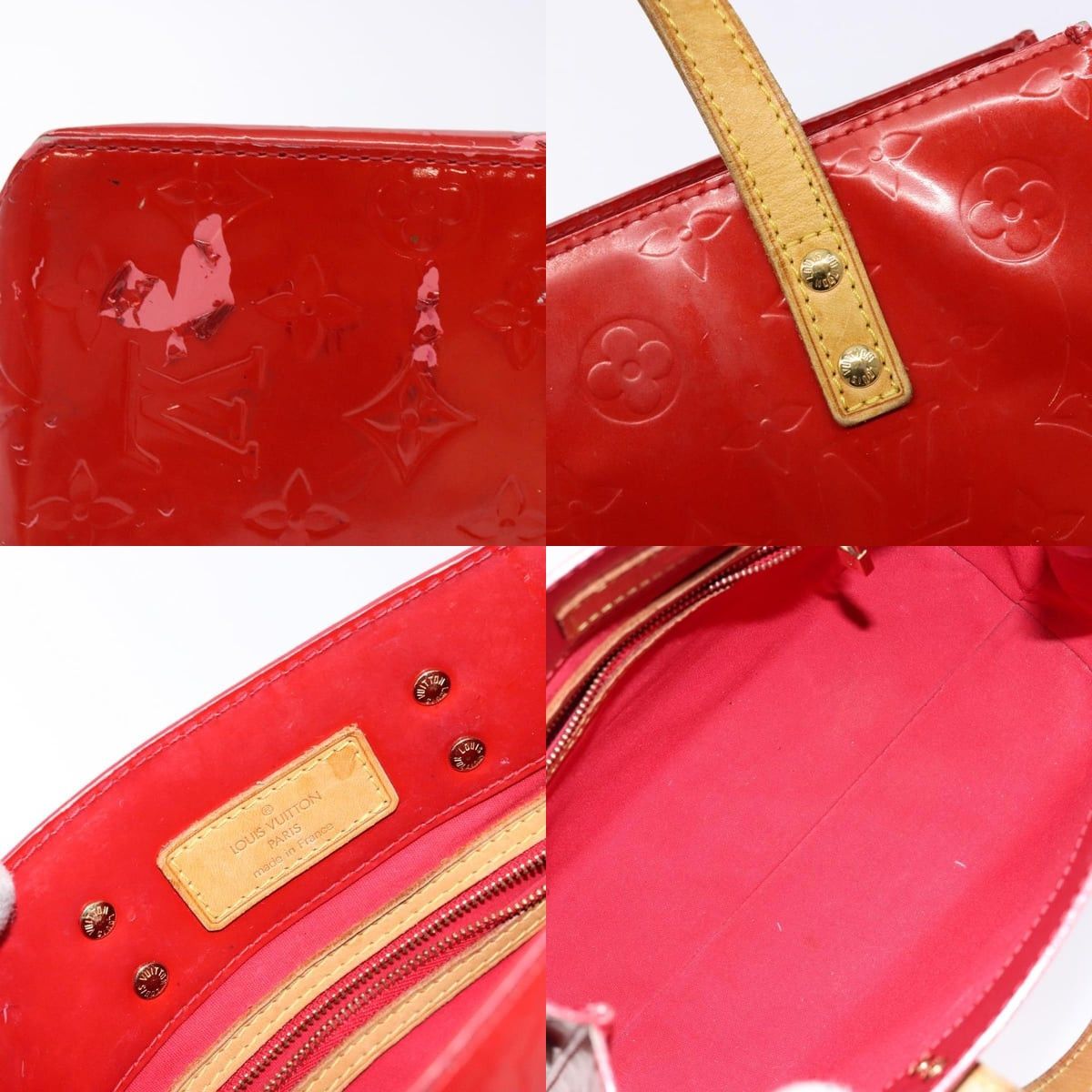 Louis Vuitton LOUIS VUITTON Monogram Vernis Reade PM Hand Bag Red Rouge Size ONE SIZE - 11 Thumbnail